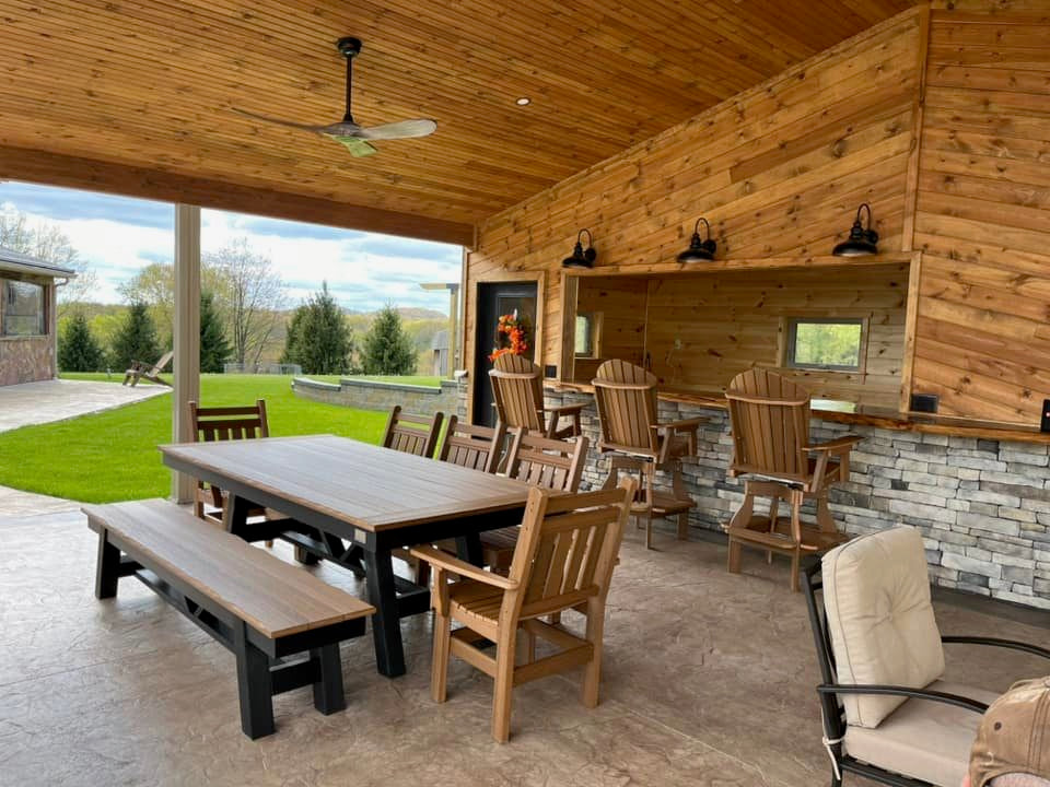 Harmony Outdoor Bench HDPE All Weather Lumber With Stainless Steel Hardware