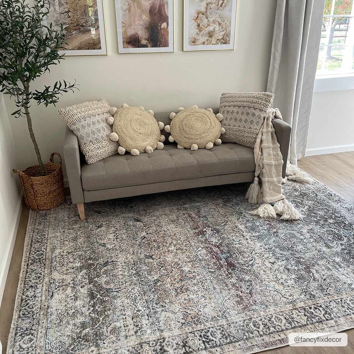 Olive Area Rug - Washable Soft Stylish Home Decor