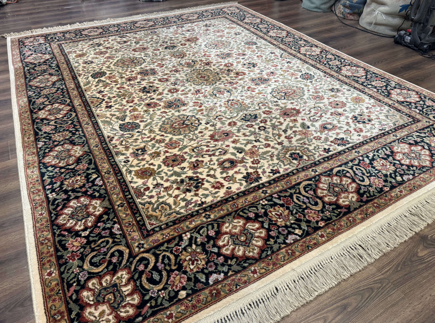 Karastan Rug 8.8 x 12 Ivory Indo Kirman #700/706, Wool Original Series