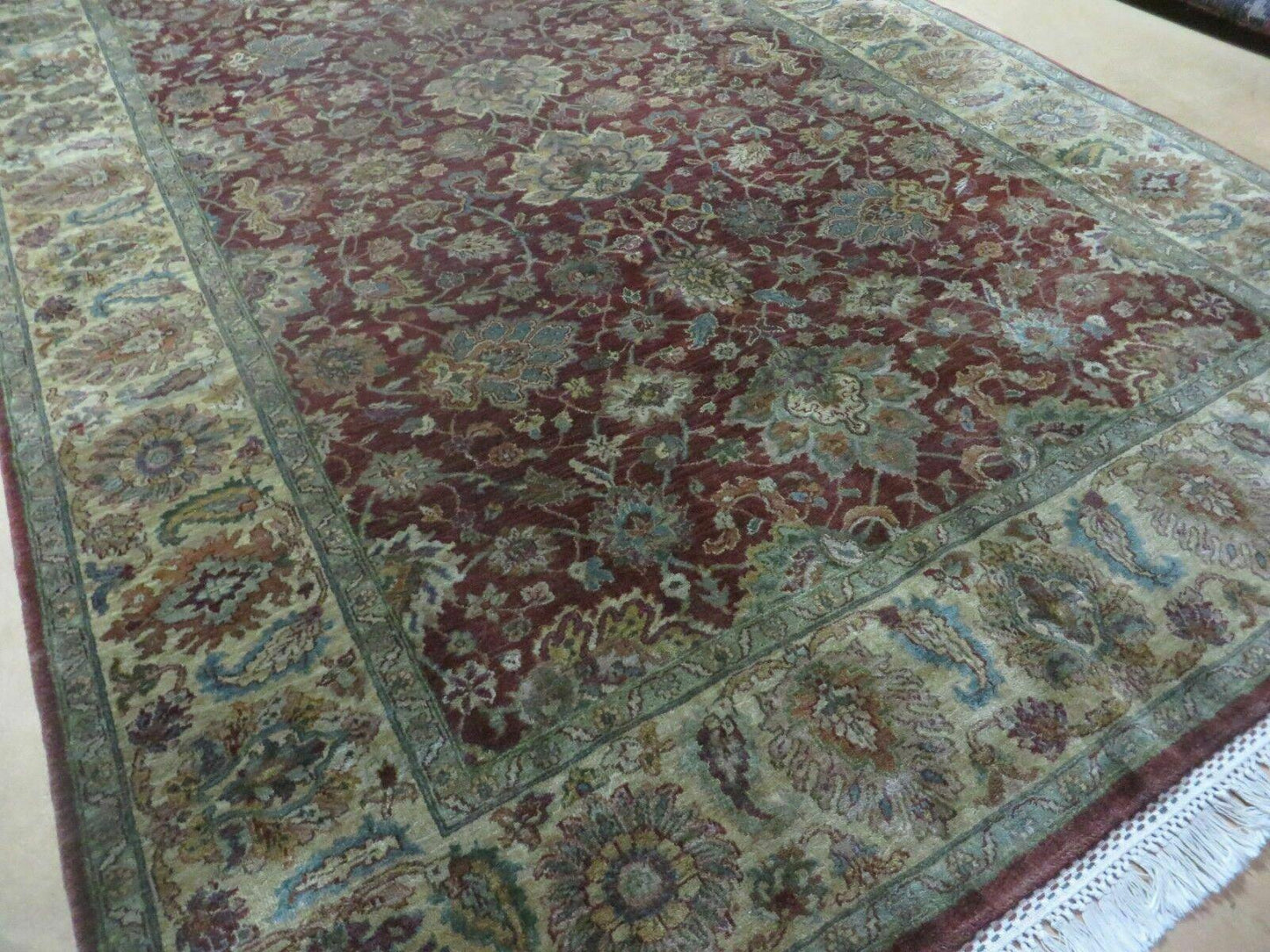 Handmade Wool Rug 6 By 9 Floral Oriental Tea Wash Red India Hand Knotted