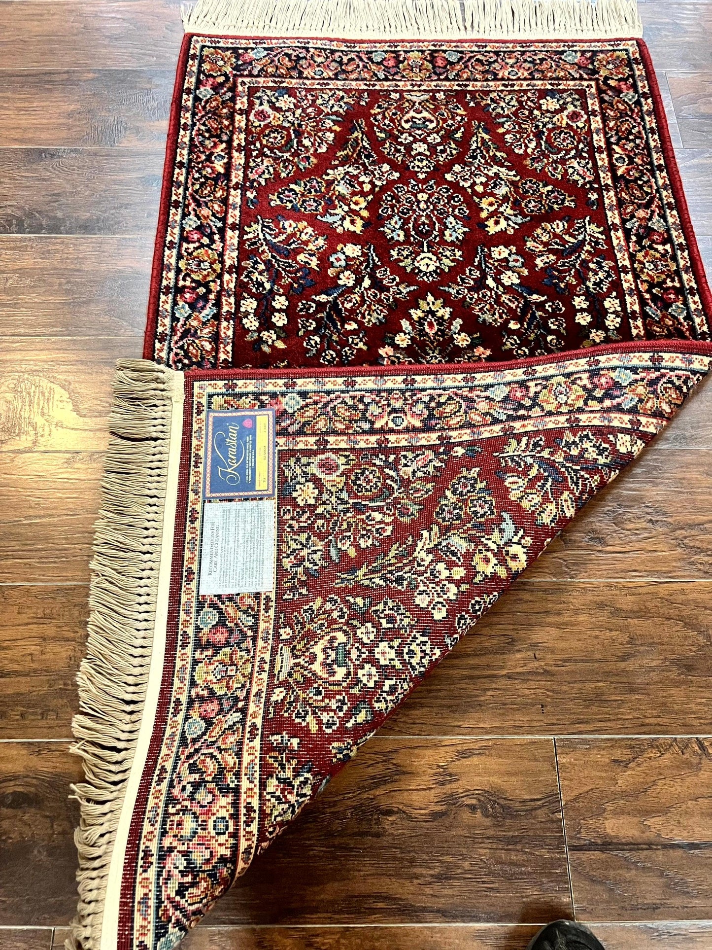 Karastan Rug 3x5 Red Sarouk 785 Vintage Wool Pile Carpet Original 700 Series