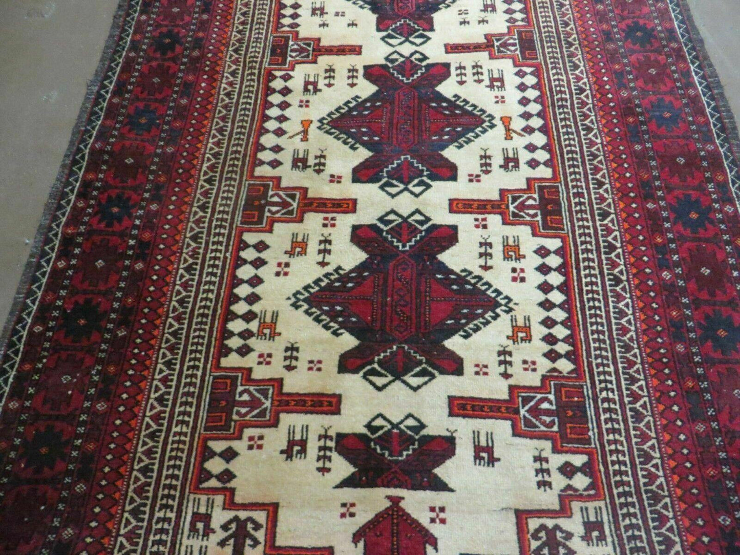 Vintage Turkoman Bokhara Wool Rug Handmade In Pakistan 46 By 82 Inches Natural Colors