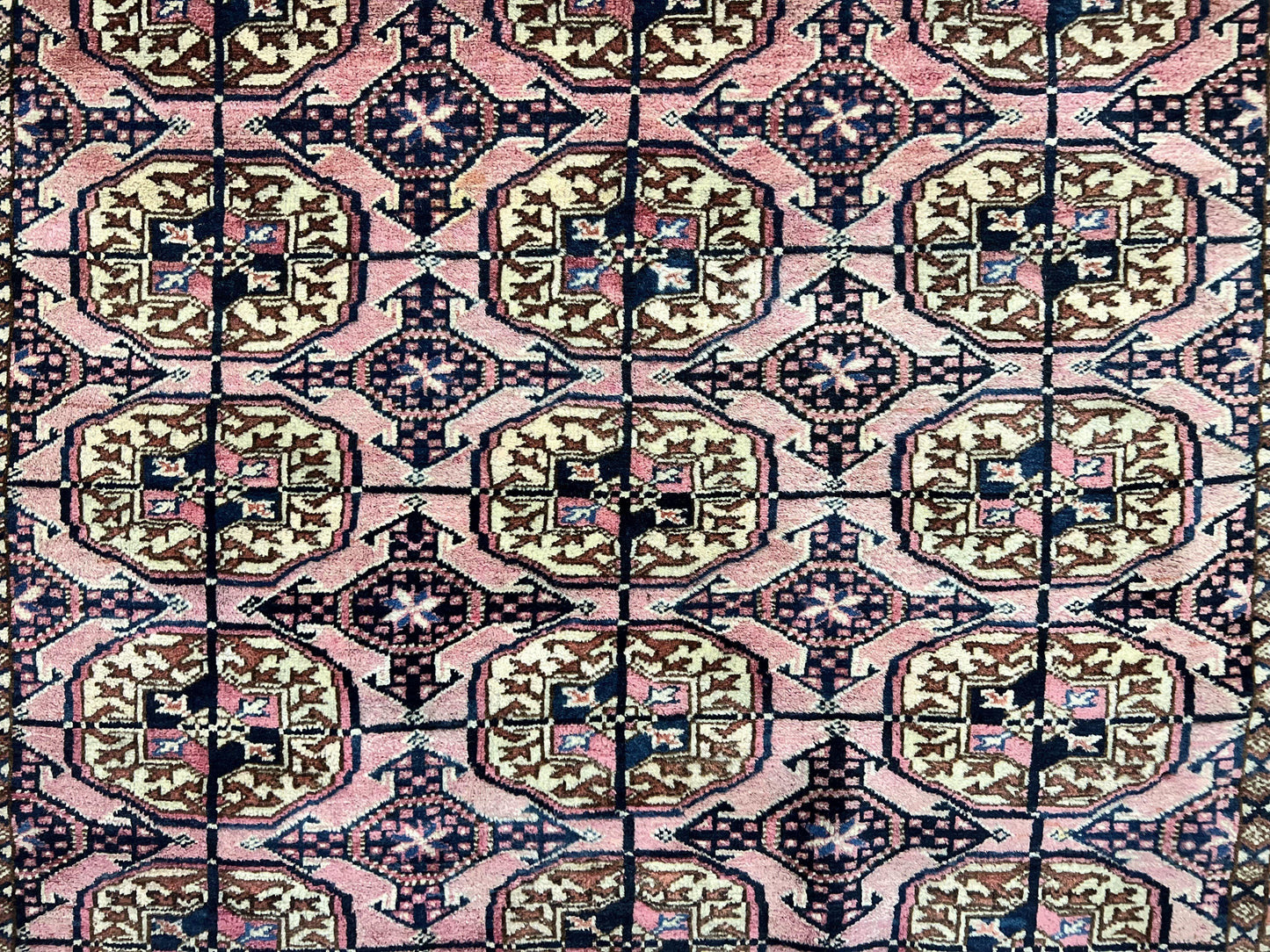 Persian Turkoman Rug 4x6 Hand Knotted Wool Bokhara Carpet