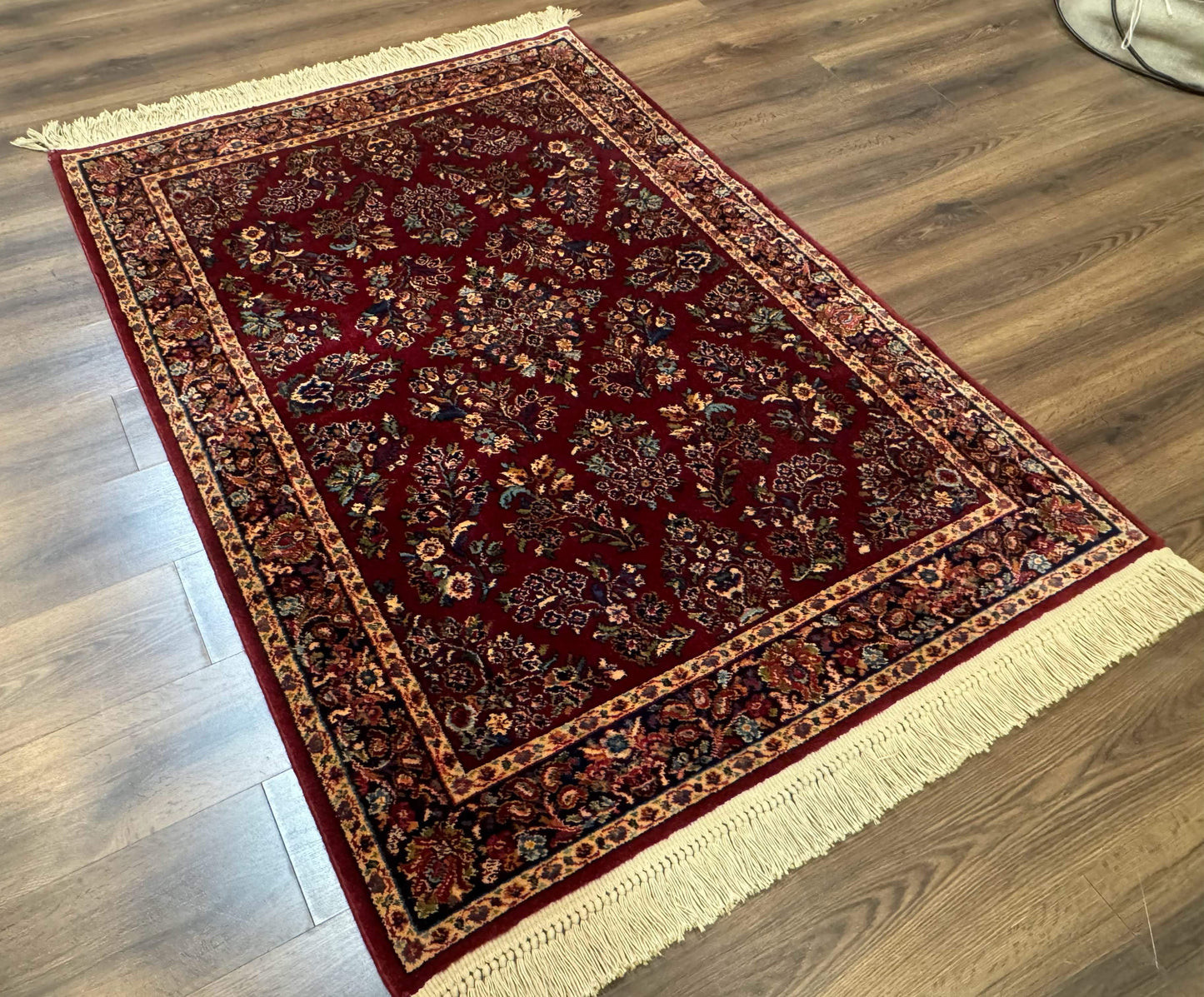 Karastan Rug 4x6 Red Sarouk Wool Pile Vintage 700 Series Discontinued