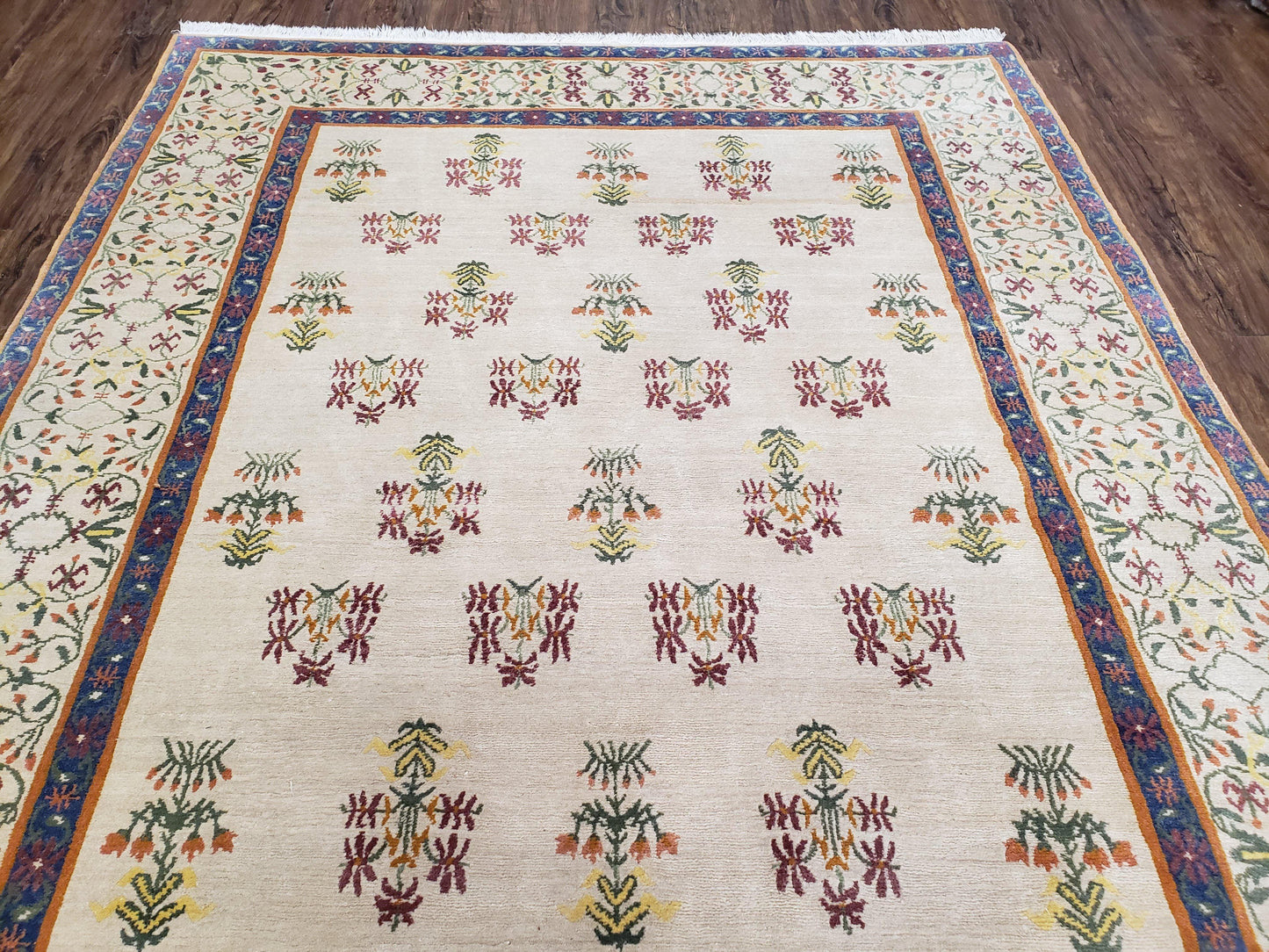 Tufenkian Tibetan Nepalese Rug Hand Knotted Wool Vintage Area Rug 5.9 By 8.6 Feet