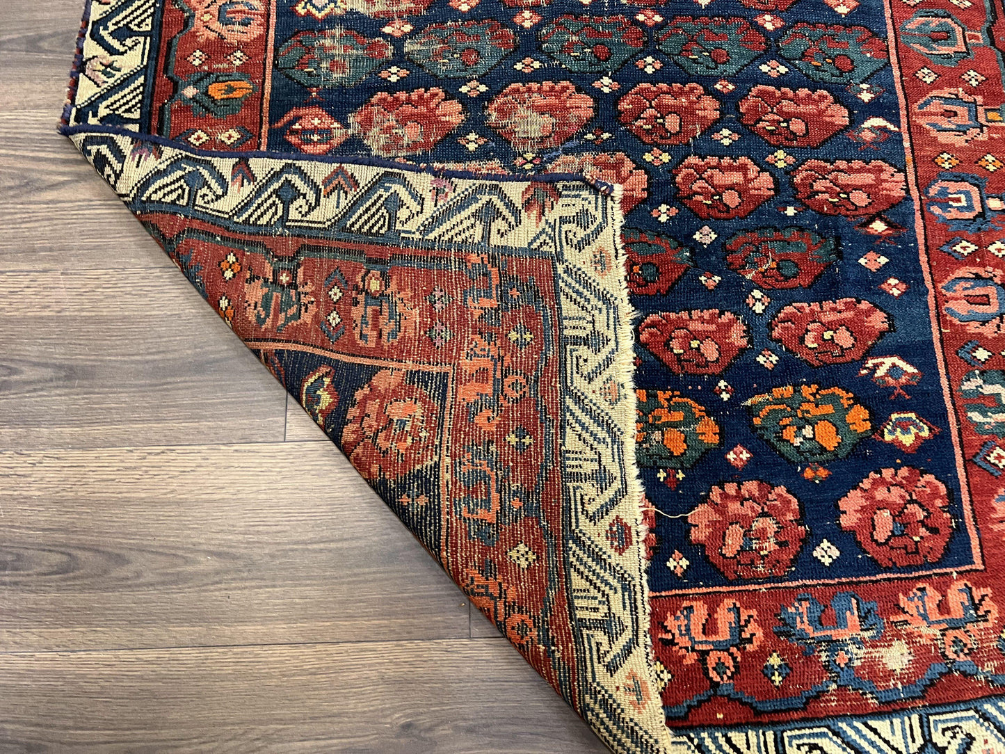 Seychour Rug 4x7 Hand Knotted Wool Antique Caucasian Carpet