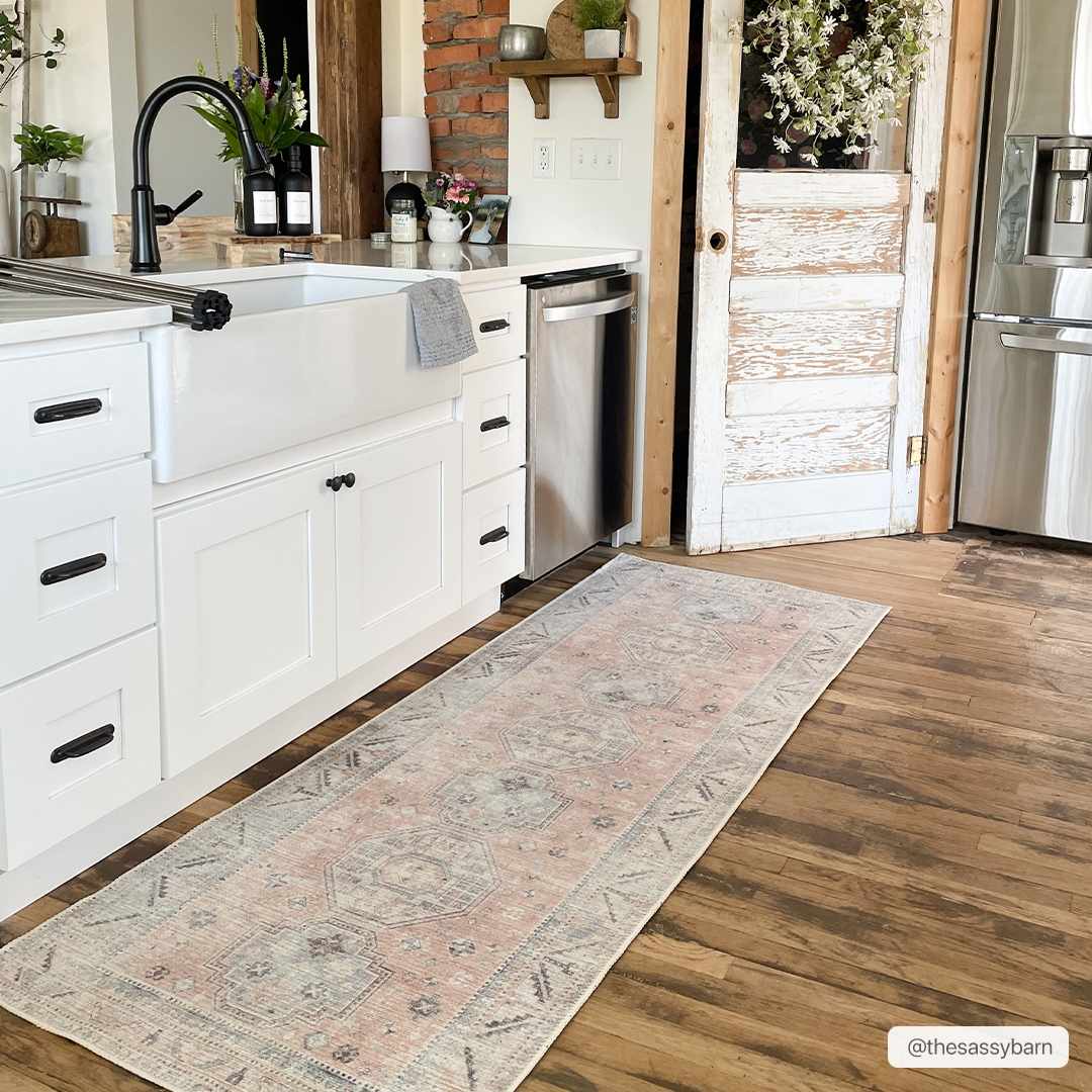 Morcott Peach Washable Area Rug - Soft Stylish Easy-Clean Home Decor