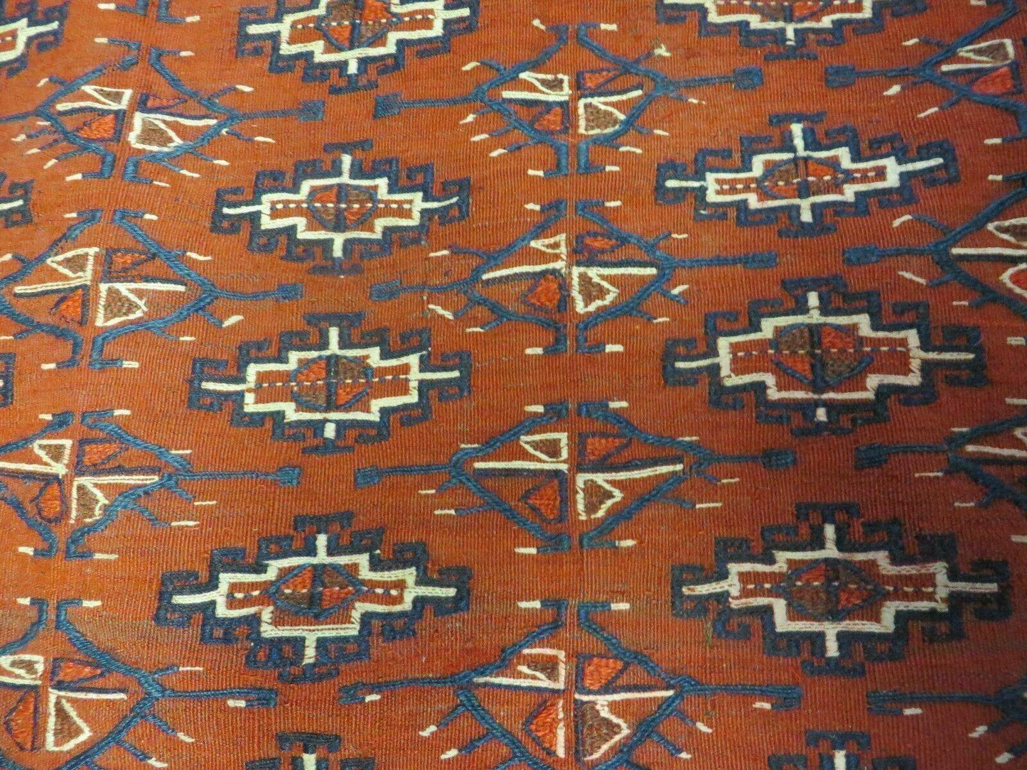 Antique Yamud Turkoman Handmade Rug Pillow Cover Diamond Flat Weave 32x44