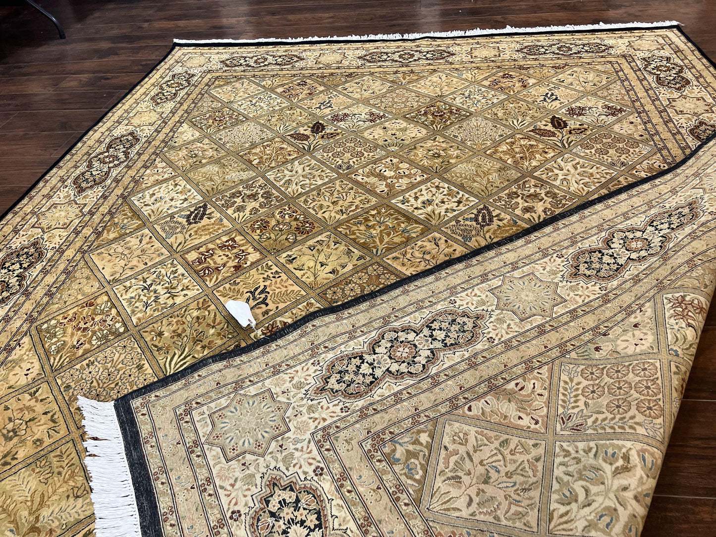 Pak Persian Rug 8x10, Multipanel Kirman Design, Wool Hand Knotted Vintage Carpet, Fine Weave Oriental Rug 8 x 10