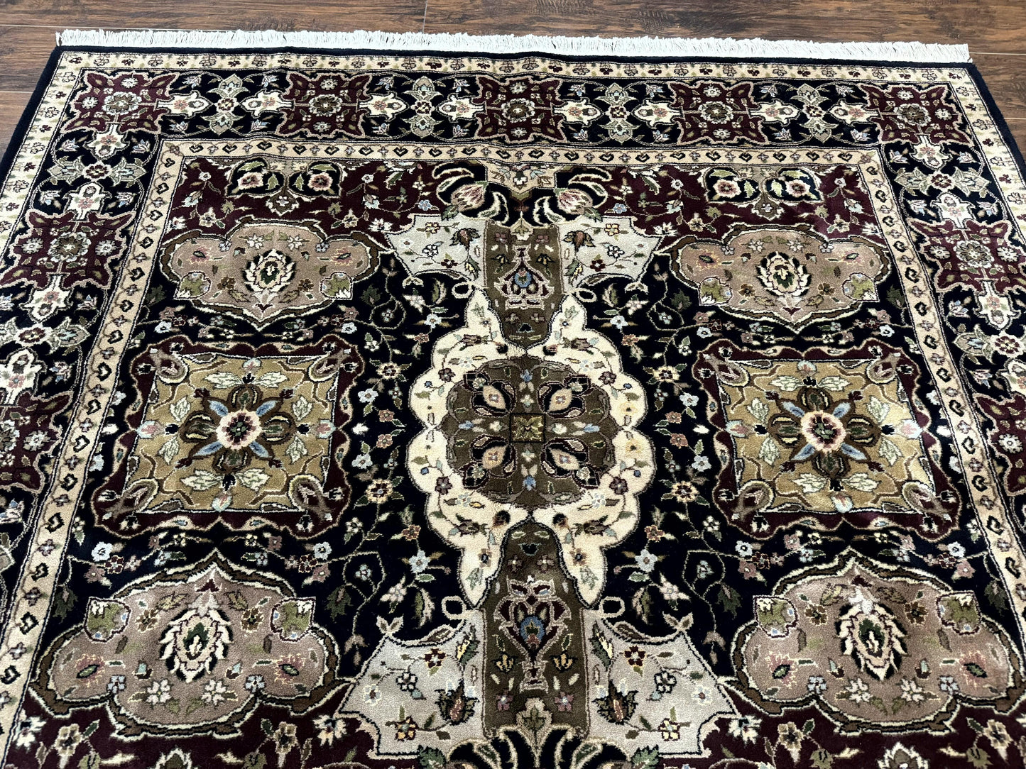 Pak Persian Rug 6x9 Hand Knotted Wool Silk Highlights Vintage Traditional Area Rug