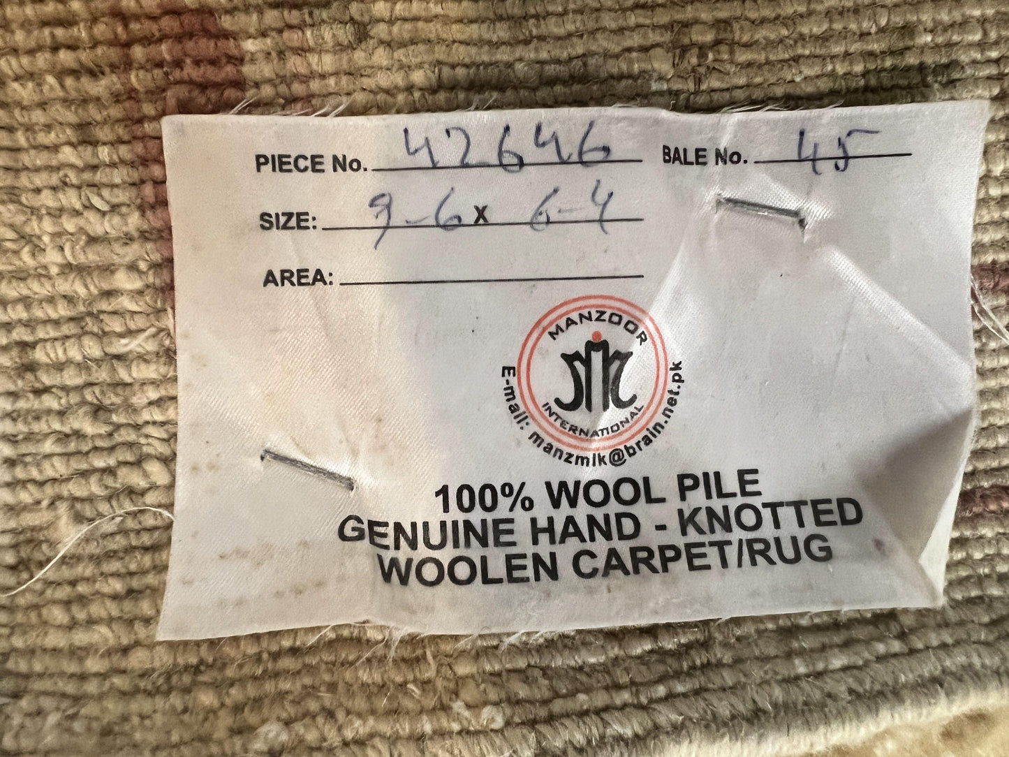 Oushak Rug Handmade Wool Peshawar Carpet For Farmhouse Decor 6x9.6