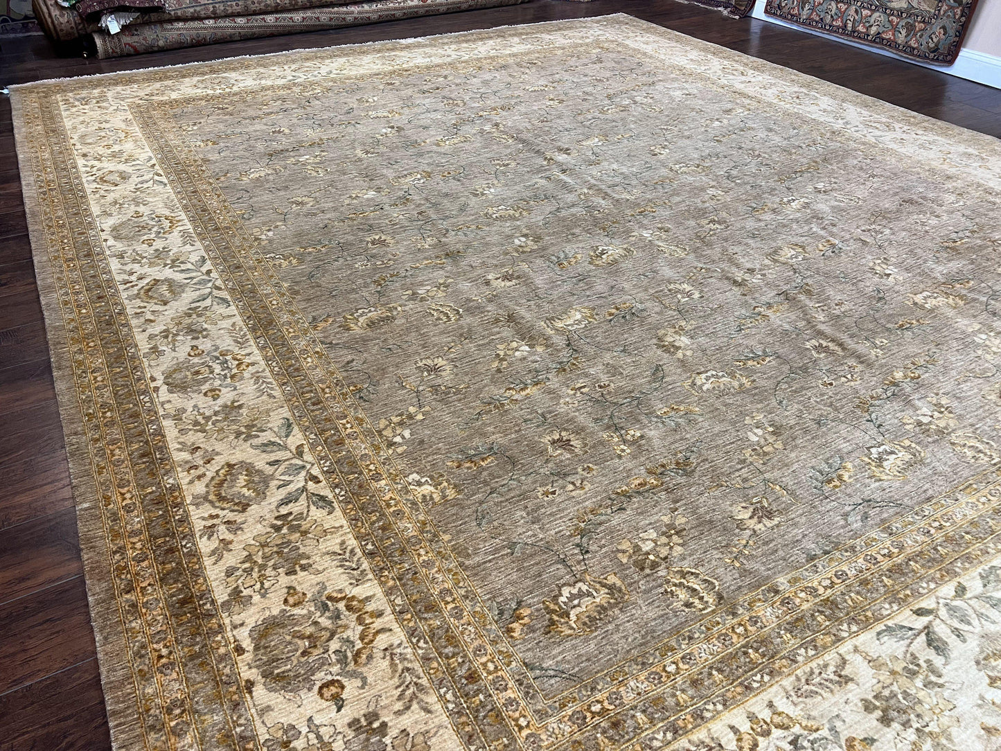 Pak Persian Rug 12x15, Wool Hand Knotted Oriental Floral Carpet, Signed by Master Weaver, 12x15 Large Palace Size Rug