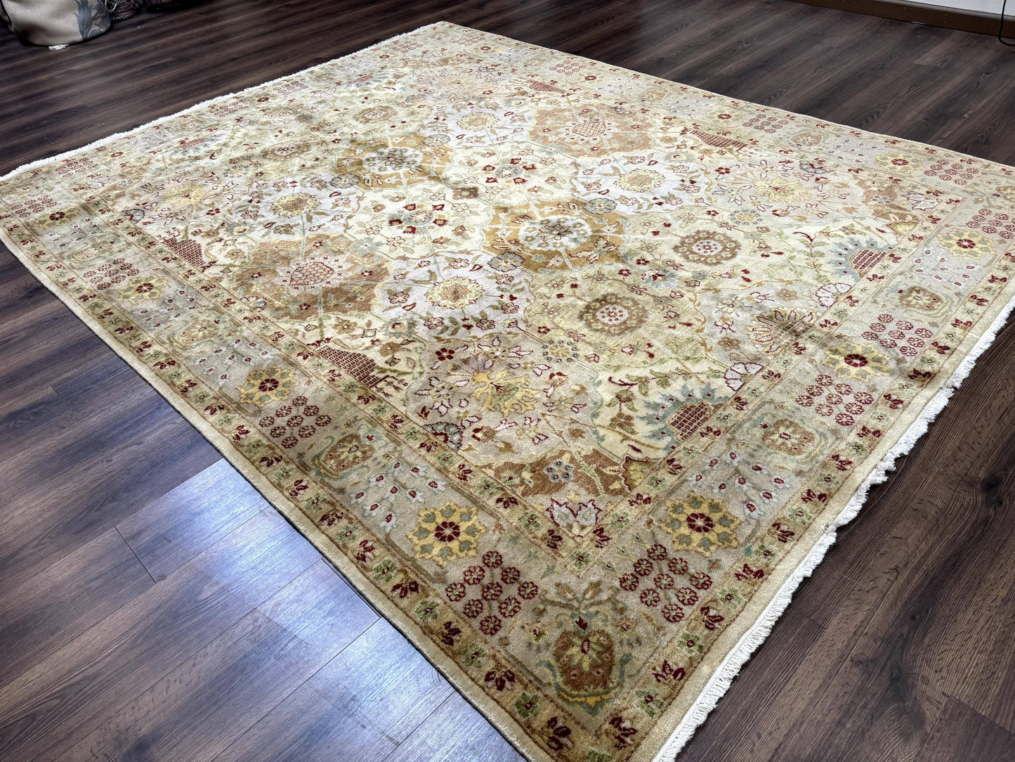 Indo Persian Rug 8x10, Indian Rug, Soft Wool Rug, Oushak Style Rug, Handmade Rug