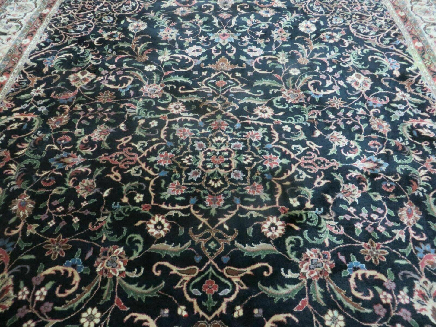 Indo Persian Rug 8x10, Wool Handmade Floral Carpet