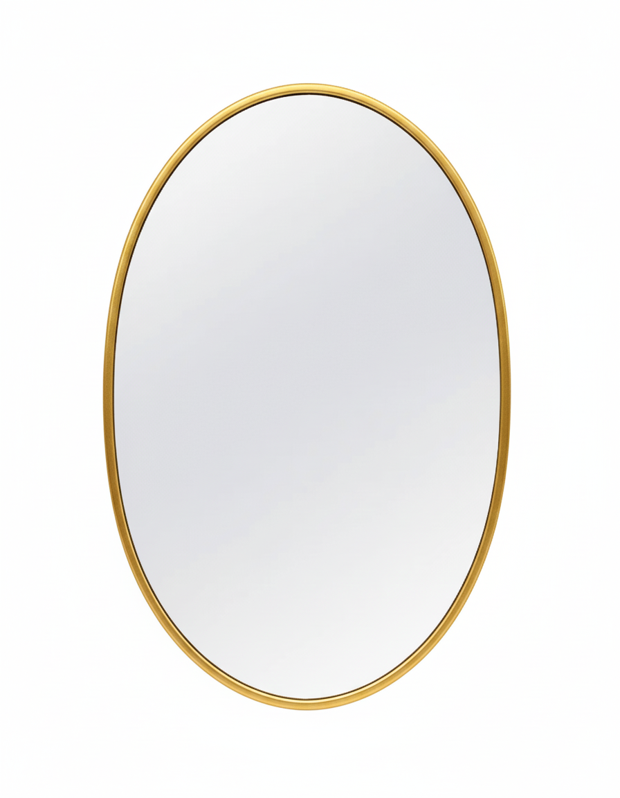 Miroir ovale - Miroir mural ovale en laiton