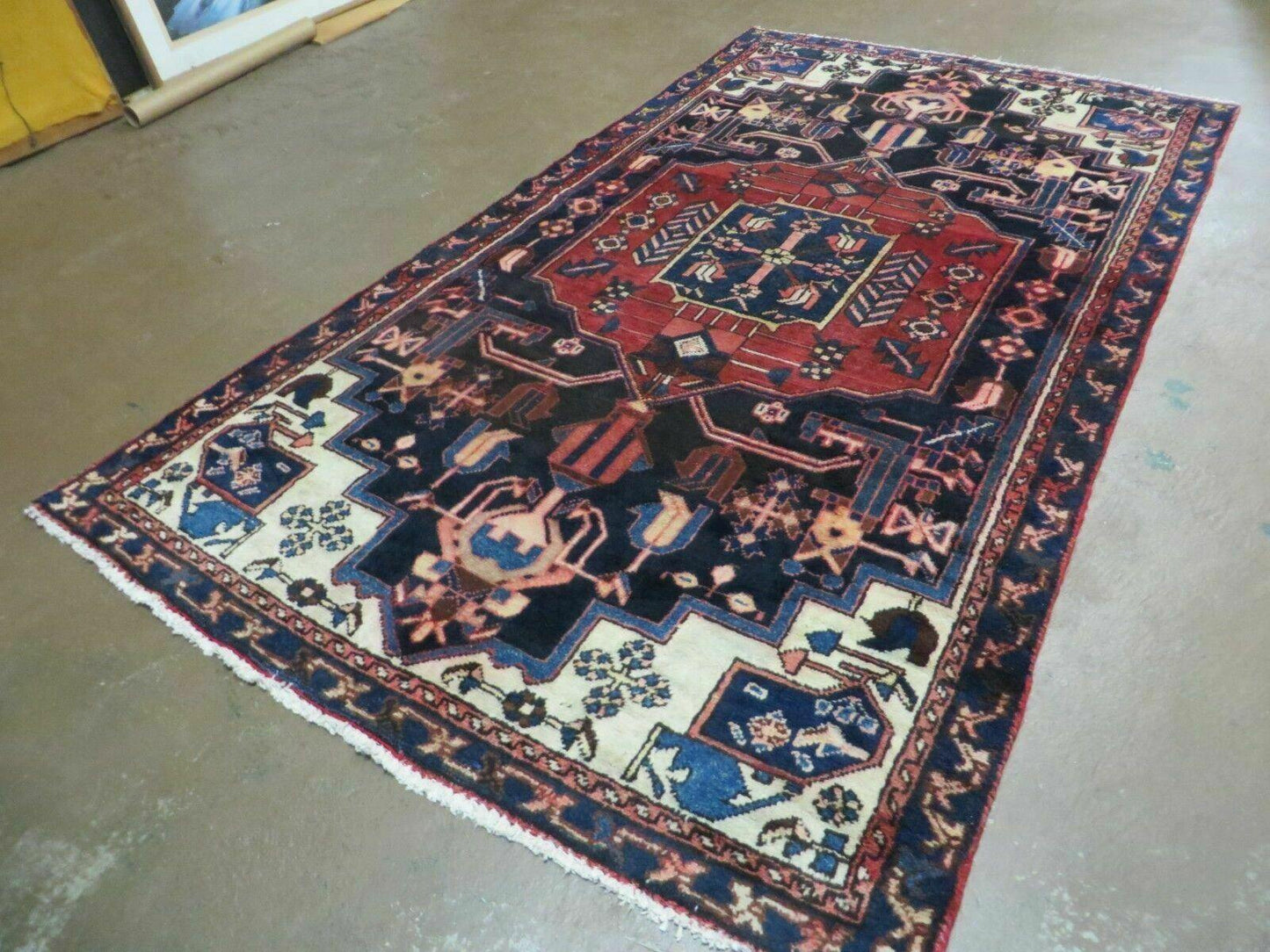Antique Turkish Anatolian Wool Rug Handmade Vegetable Dye 47x82 Handwoven Classic Pattern