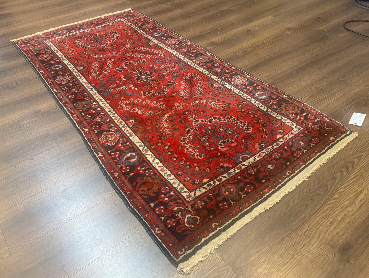Red Persian Rug 2.6 x 6.8, Floral, Antique Per'sian Carpet, Persian Malayer Rug, Hamadan Rug