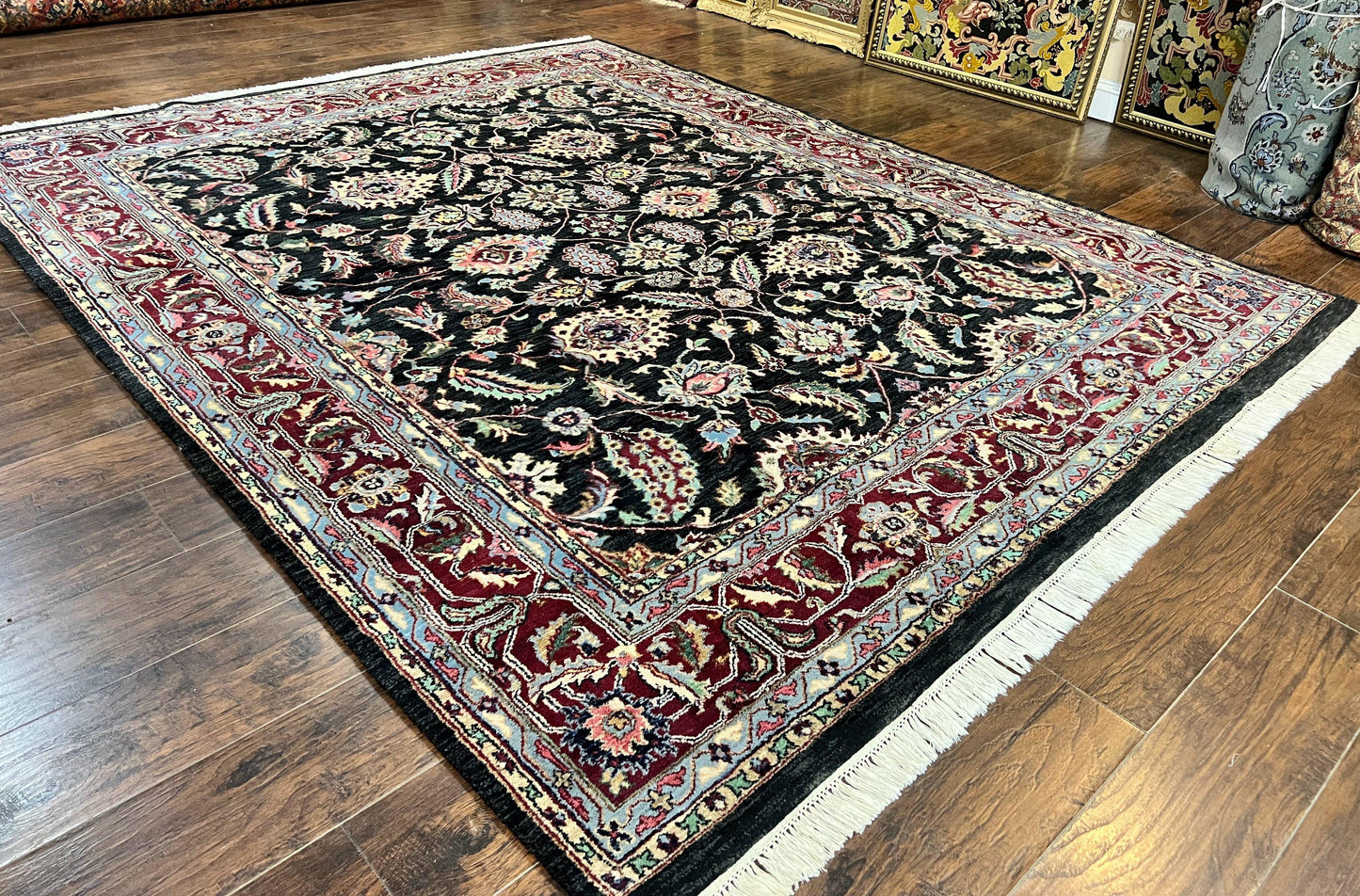 Indo Persian Rug 8x10 Hand Knotted Wool Floral Vintage Area Rug Nourison