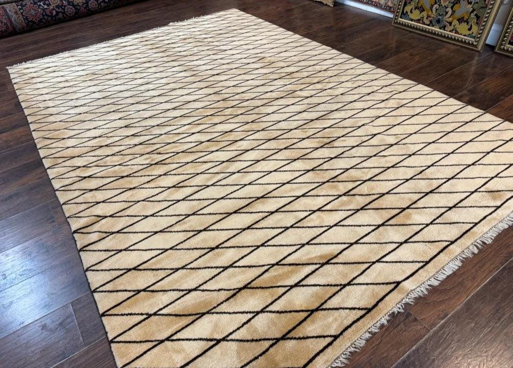 German Wool Rug 7x10 Hand Knotted Contemporary Area Carpet