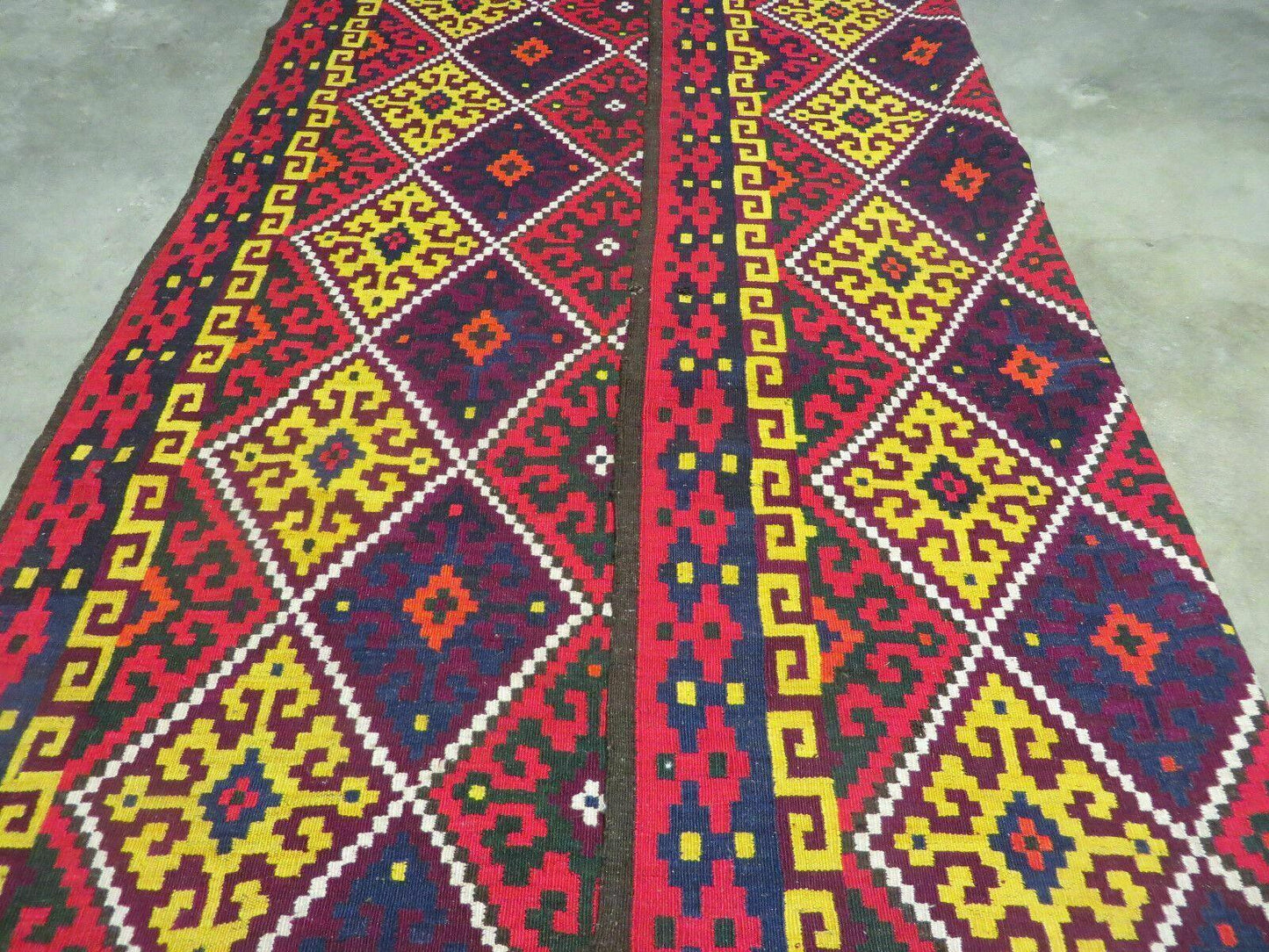 Antique Turkish Kilim Flat Weave Wool Rug 6 X 13 Veg Dye Handmade Vintage