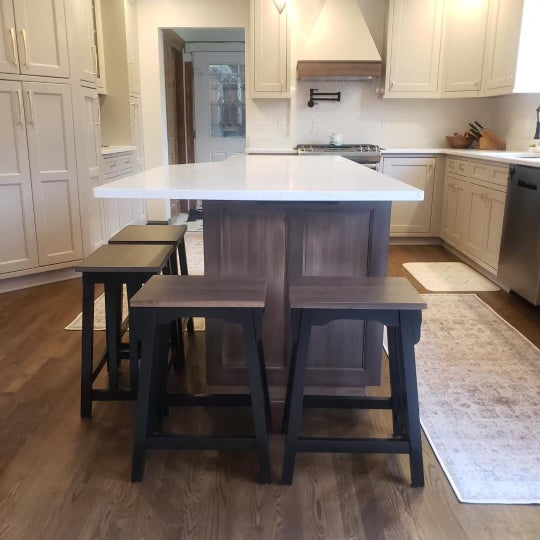 Mission Saddle Stool Counter Height 24 Inch For Kitchen Island And Sofa Tables