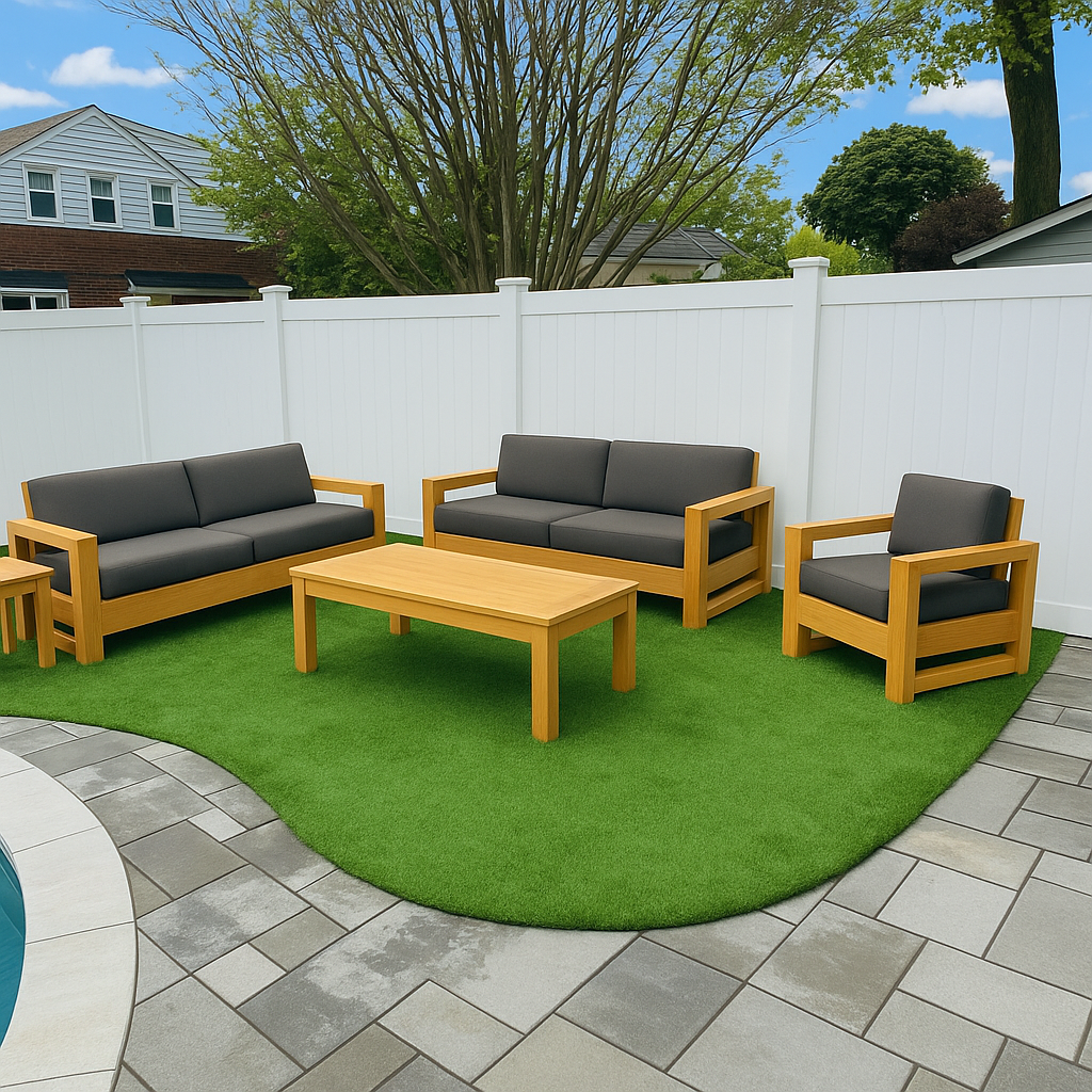 Customizable Outdoor Patio Set Built With HDPE AllWeather Lumber For Lasting Comfort