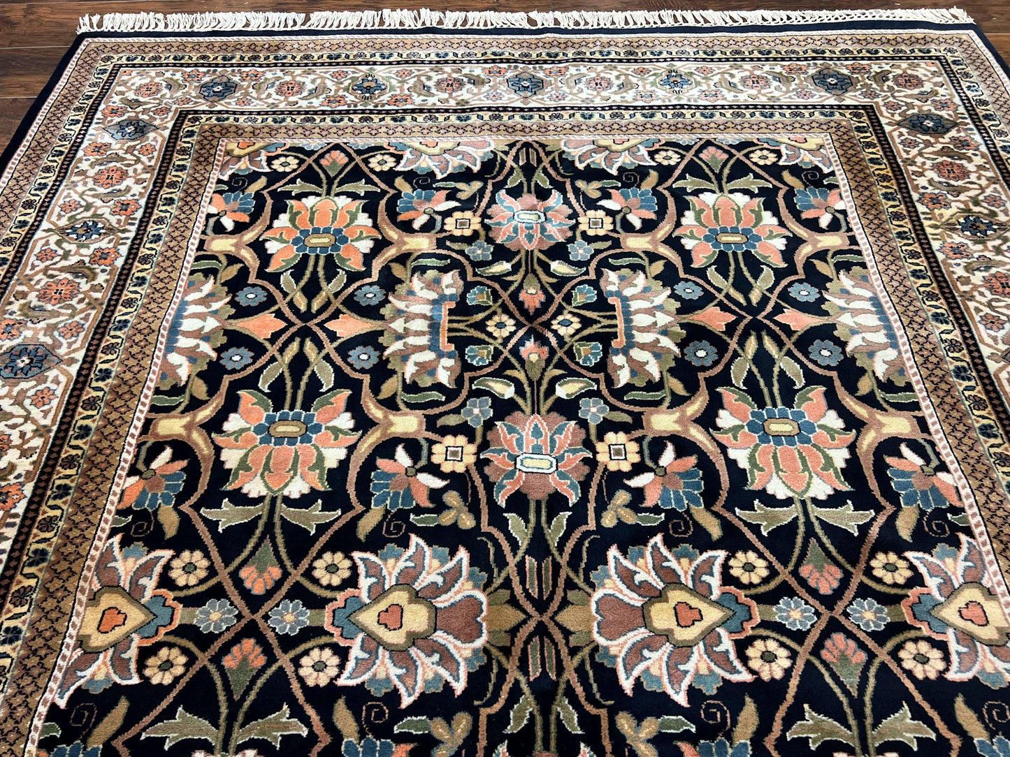 Indo Persian Bidjar Rug 6x10 Vintage Handmade Wool Carpet Allover Pattern