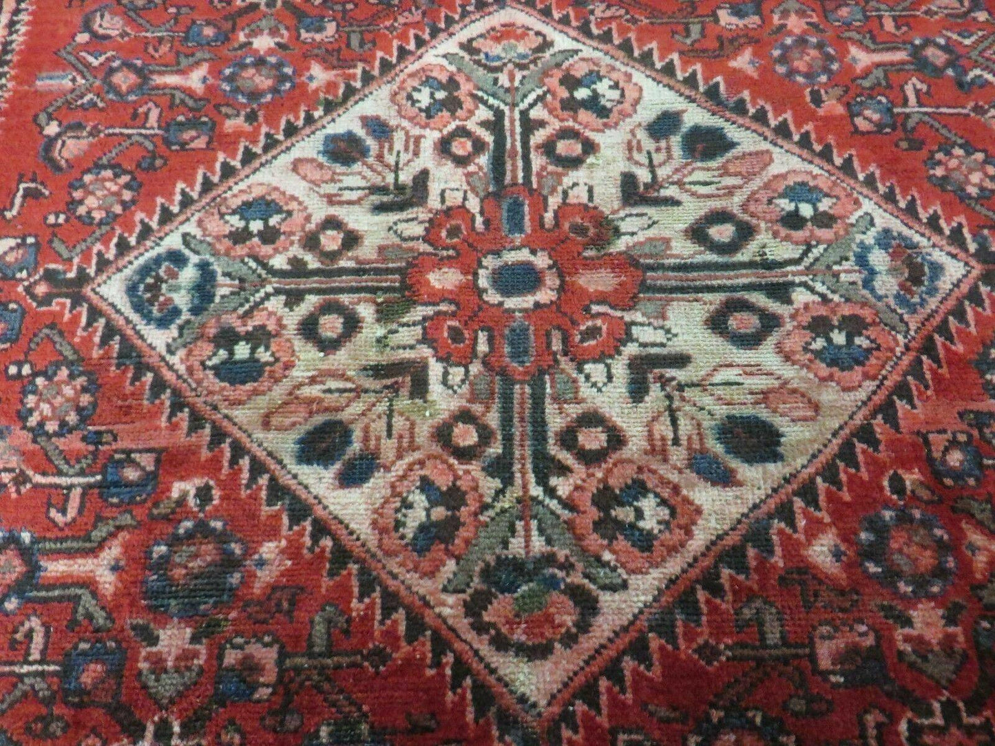 Antique Handmade Wool Rug India Floral Oriental Vegetable Dye 5 Ft 6 In By 10 Ft 4 In