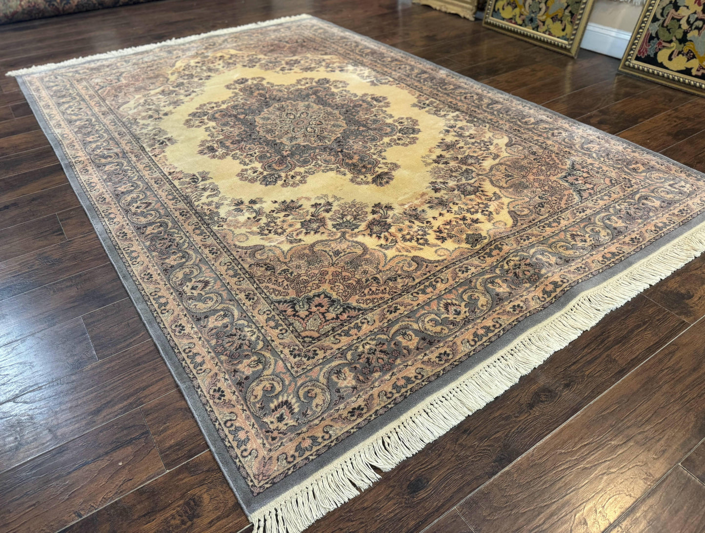 Belgium Power Loomed Wool Rug 6.9 X 9.6 Vintage Oriental Carpet