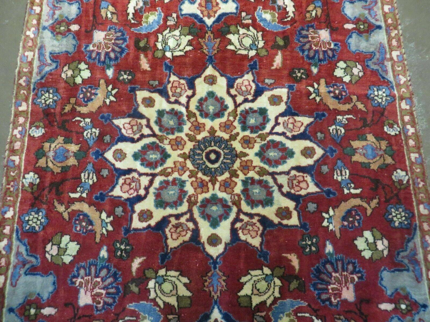Antique Handmade India Floral Oriental Wool Rug With Vegetable Dyes 4x6 Vintage Persian Style