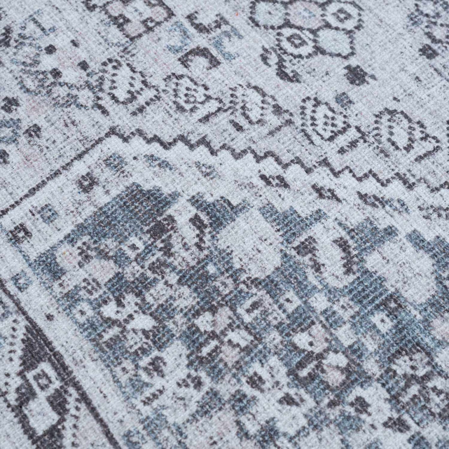 Washable Gray Flat Pile Rug - Soft Durable Area Rug for Home Décor