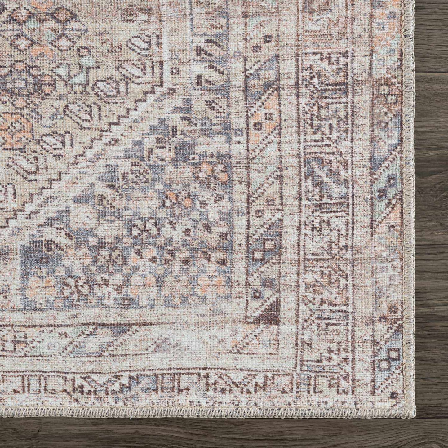 Washable Tan Flat Pile Rug - Cozy Home Decor Accent