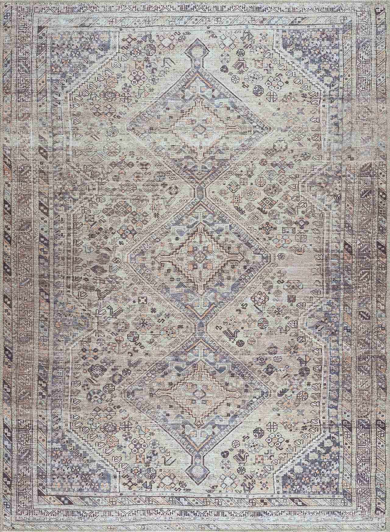 Washable Tan Flat Pile Rug - Cozy Home Decor Accent