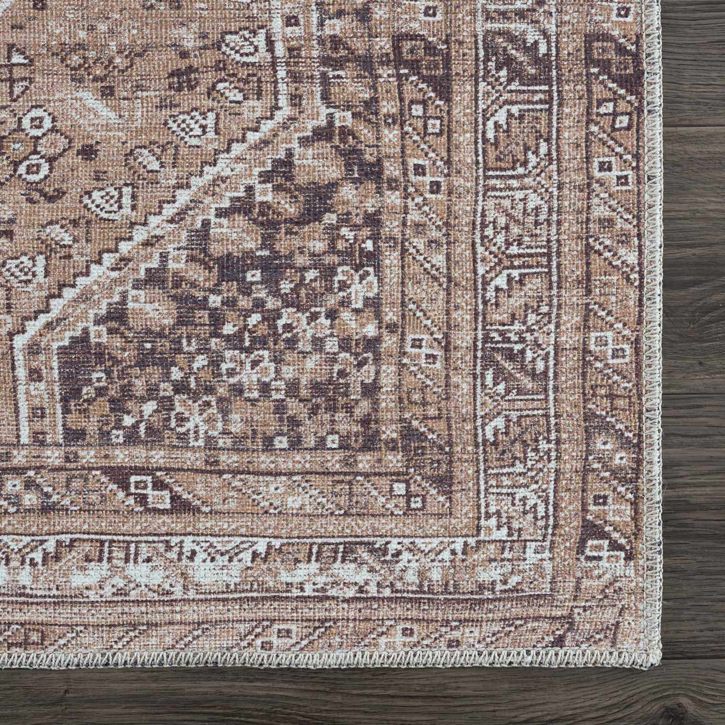 Washable Flat Pile Rug - Durable Barny Brown Home Décor