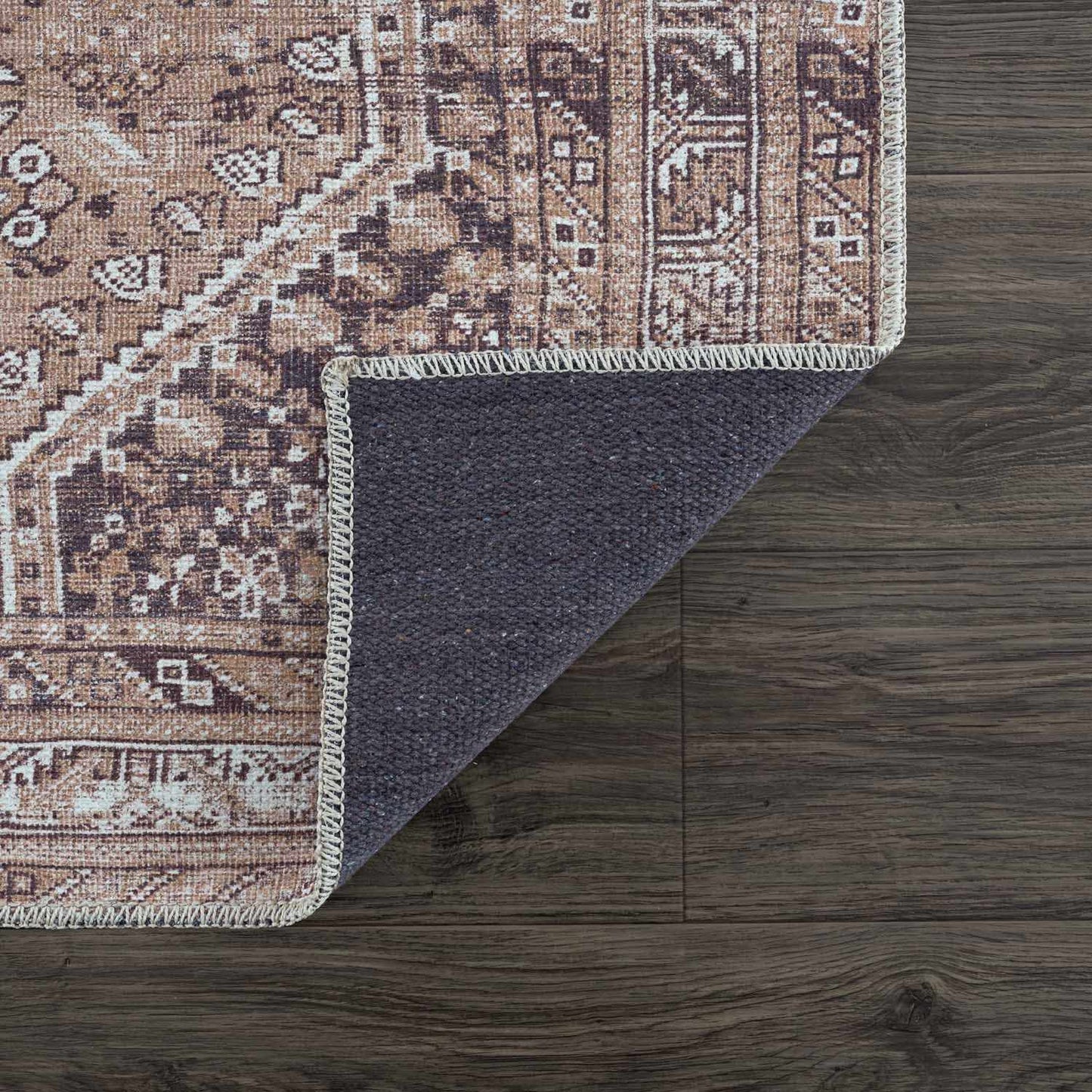 Washable Flat Pile Rug - Durable Barny Brown Home Décor