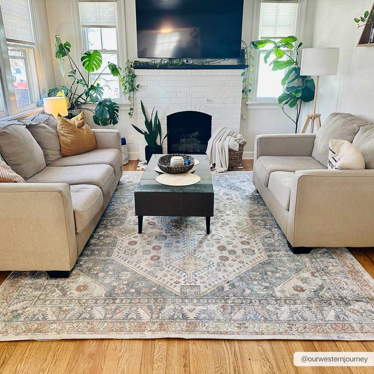 Washable Flat Pile Area Rug - Soft Durable Stylish Home Decor