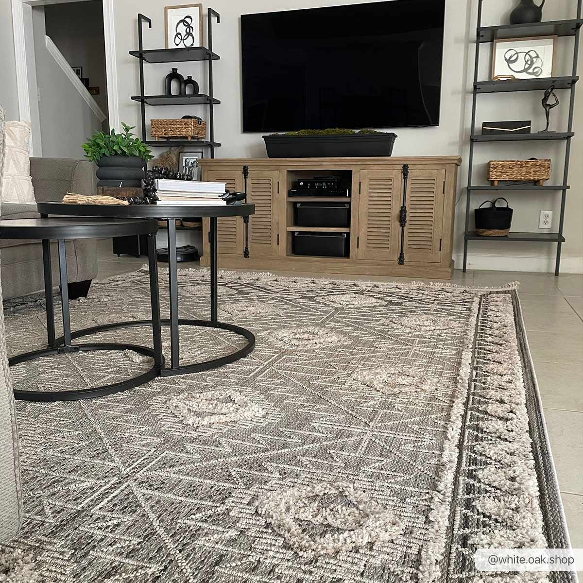 Rustic High-Low Pile Area Rug - Cozy Home Decor Accent