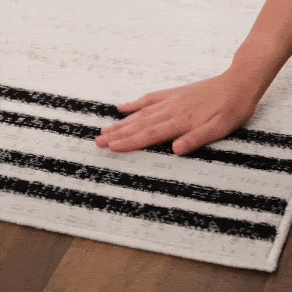 Angus Black White Geometric Area Rug - Modern Home Décor