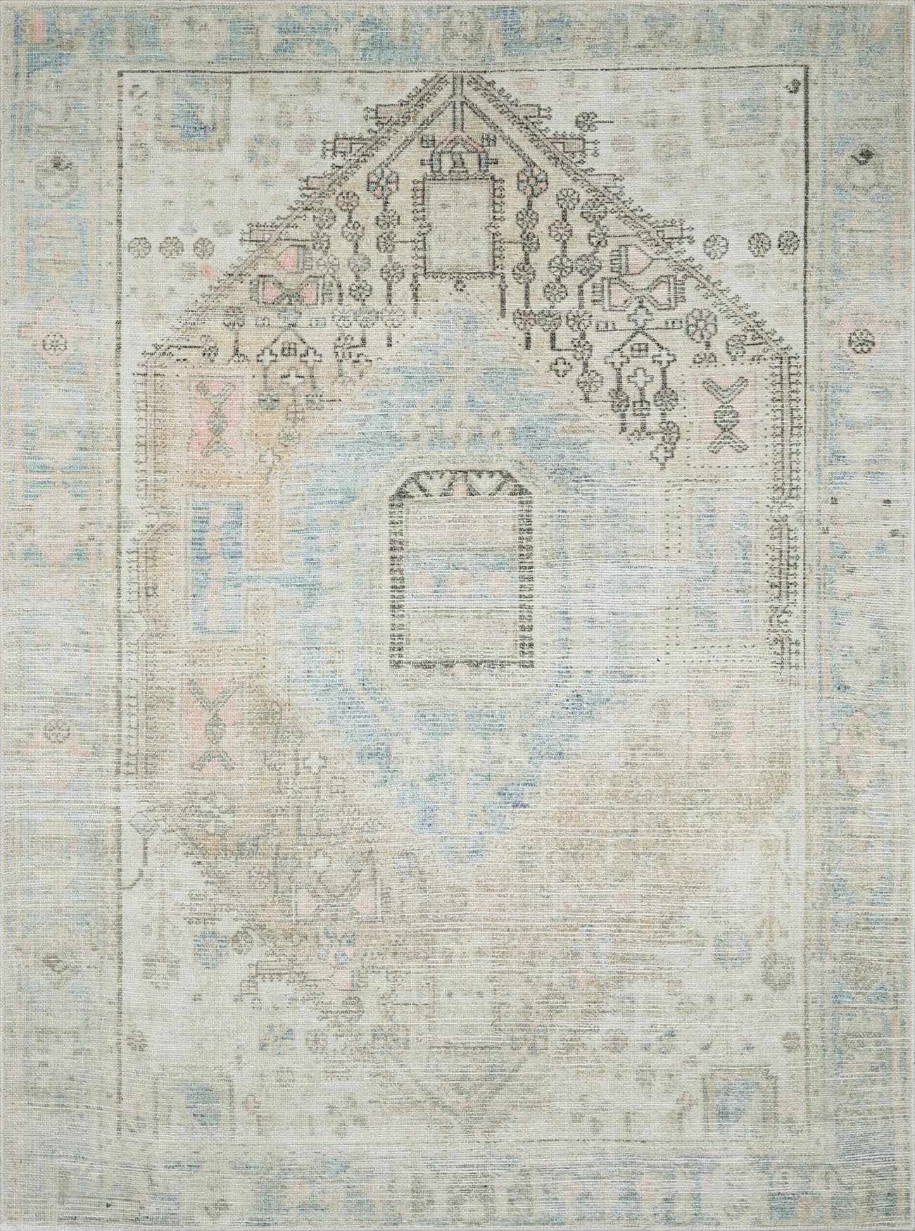 Vintage Washable Area Rug - Soft Durable Home Décor