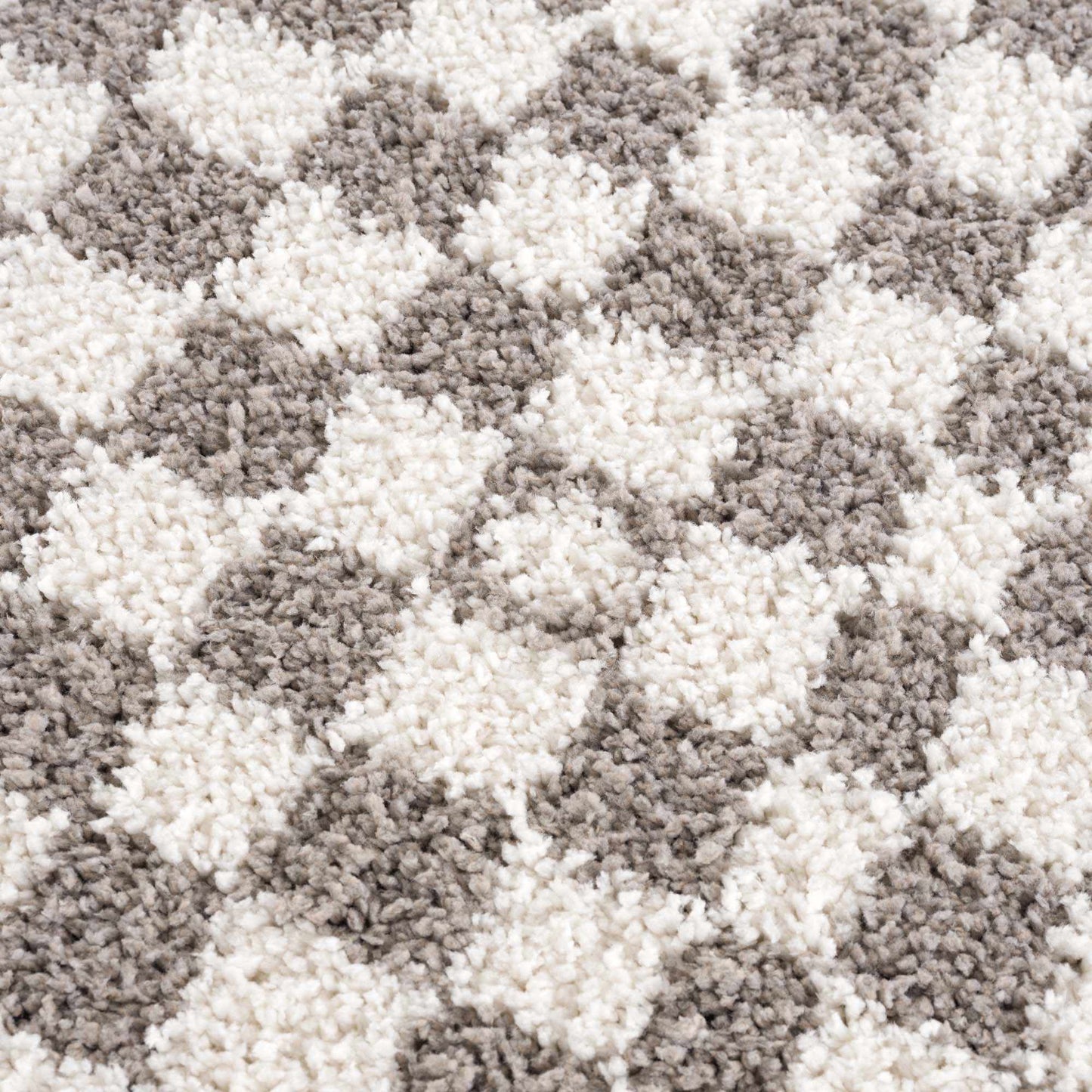 Taupe Checkered Plush Rug - Cozy Home Decor