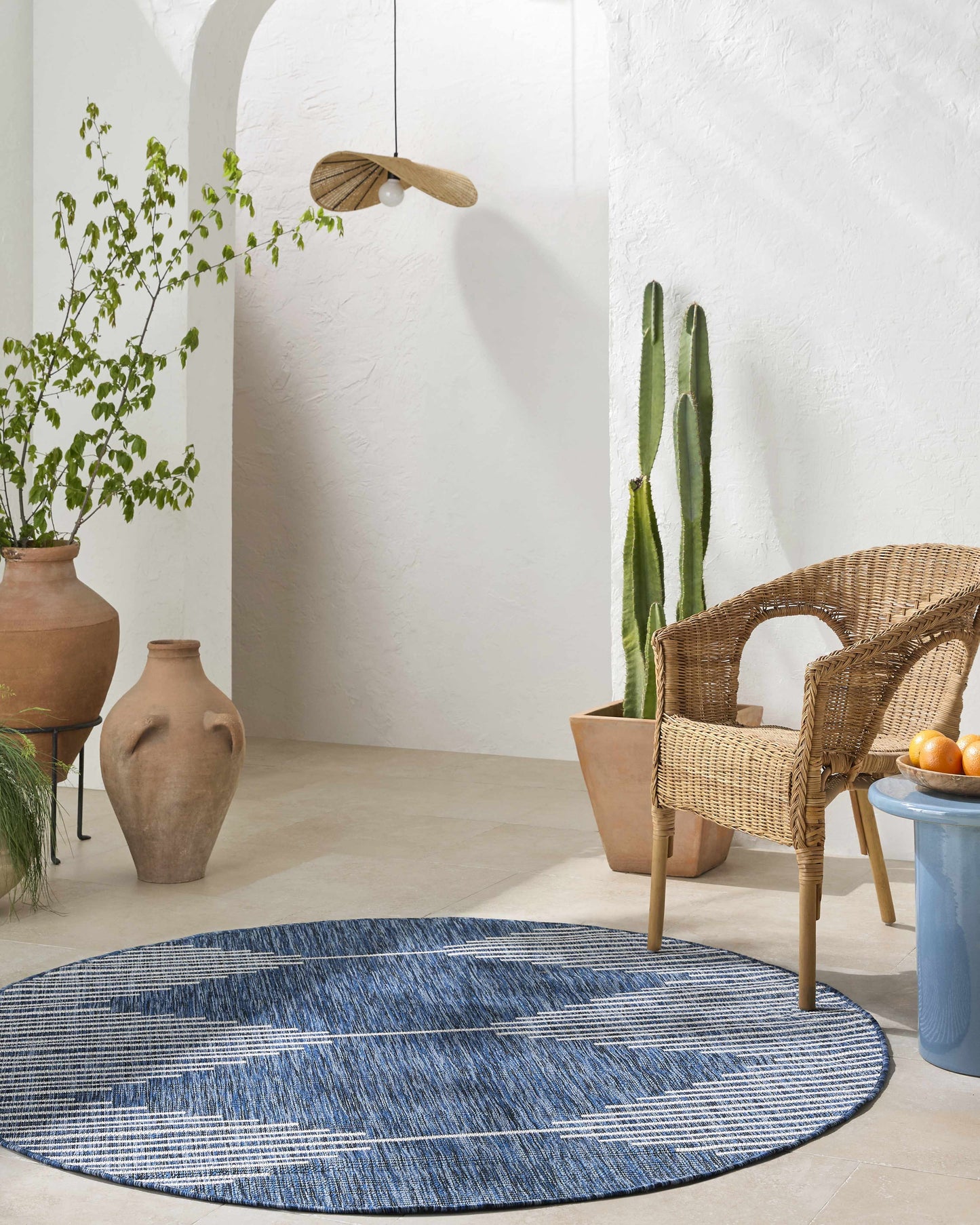 Navy Outdoor Rug - Durable Stylish Area Rug for Patios and Decks