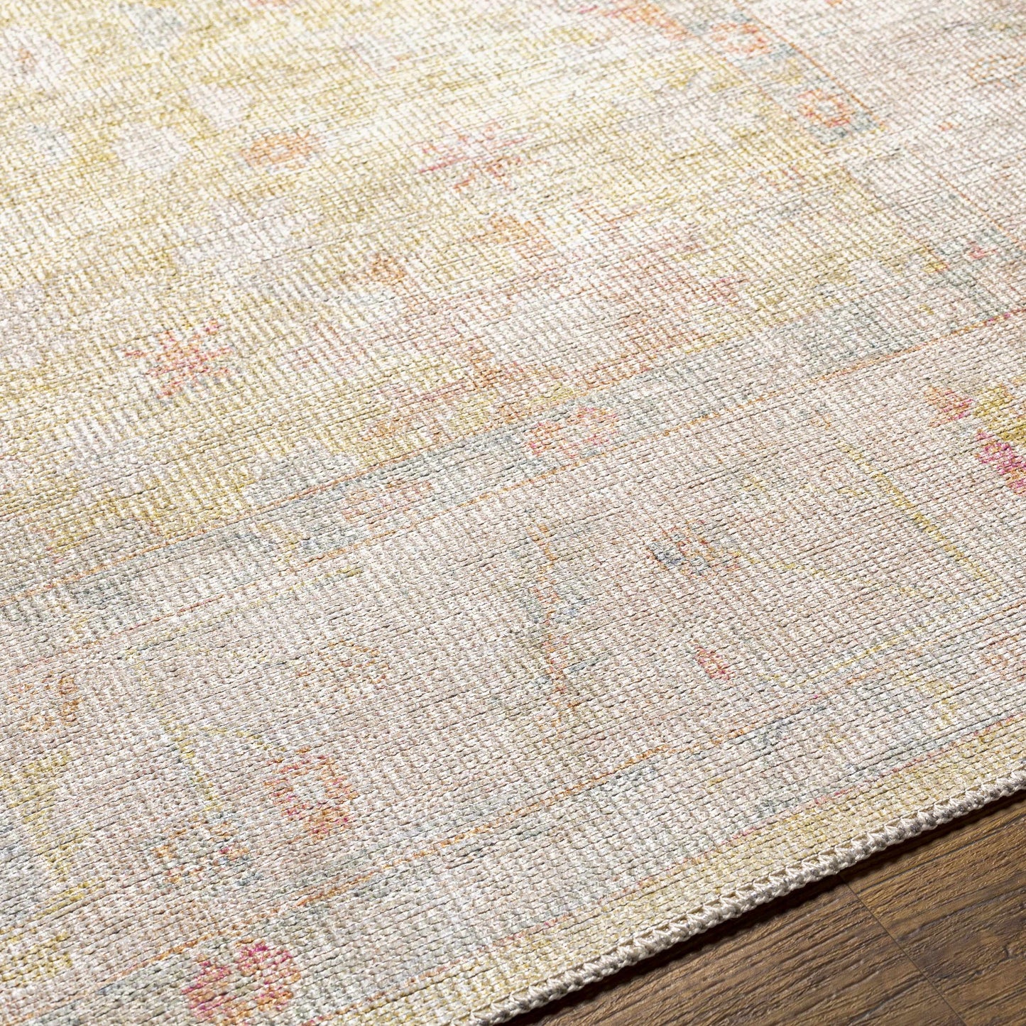 Vintage Washable Flat Pile Area Rug - Elegant Durable Home Decor