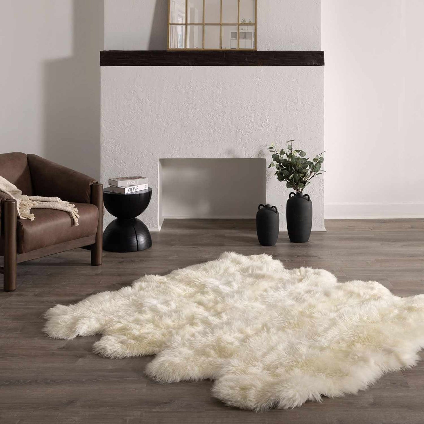 Soft White Sheepskin Rug - Premium Cozy Home Décor