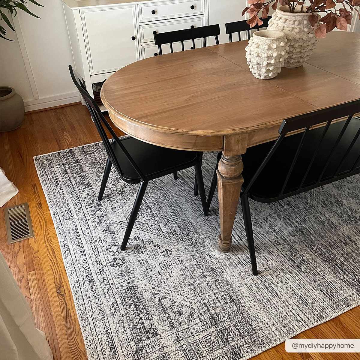 Gray Blue Washable Area Rug - Living Room Bedroom Decor
