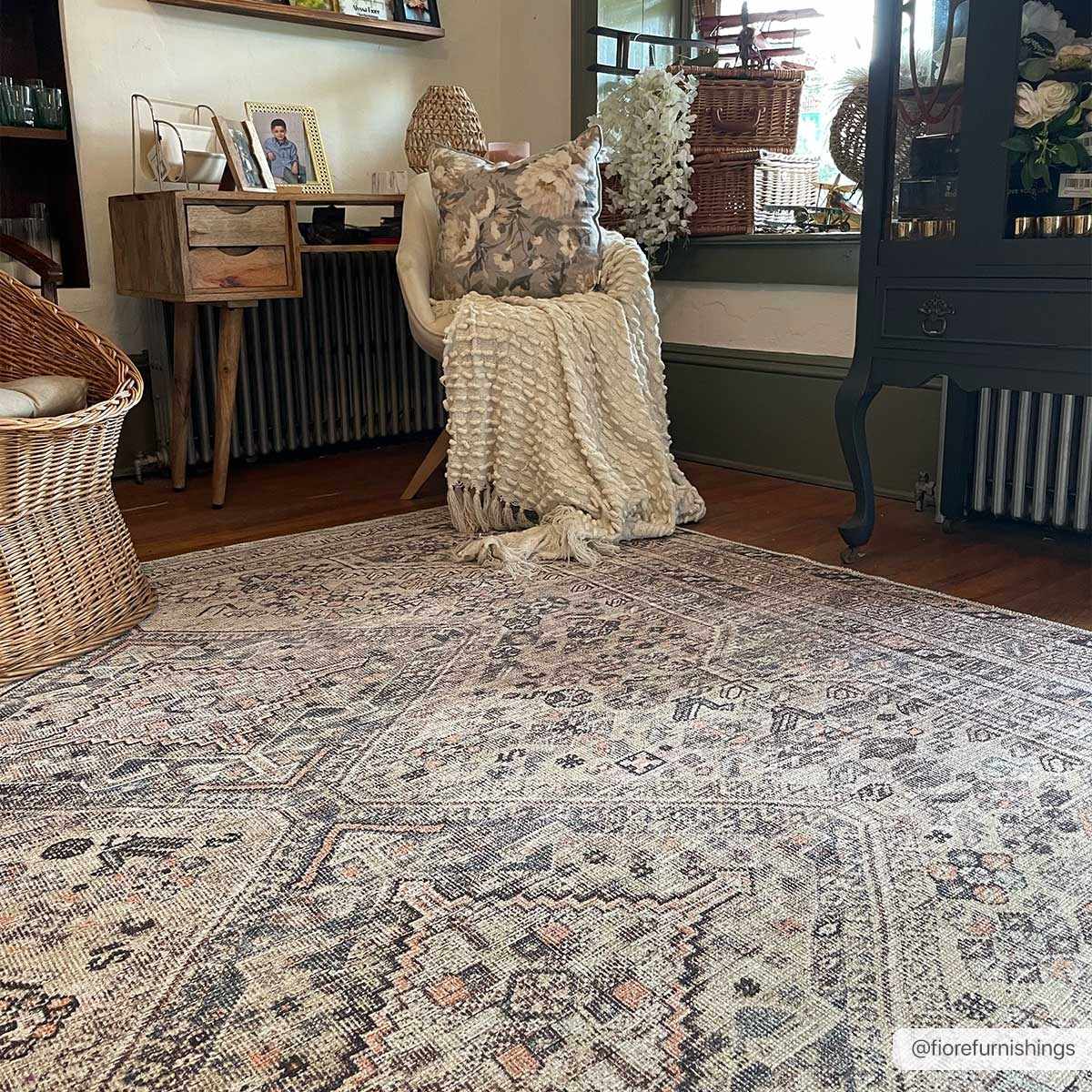 Washable Tan Flat Pile Rug - Cozy Home Decor Accent