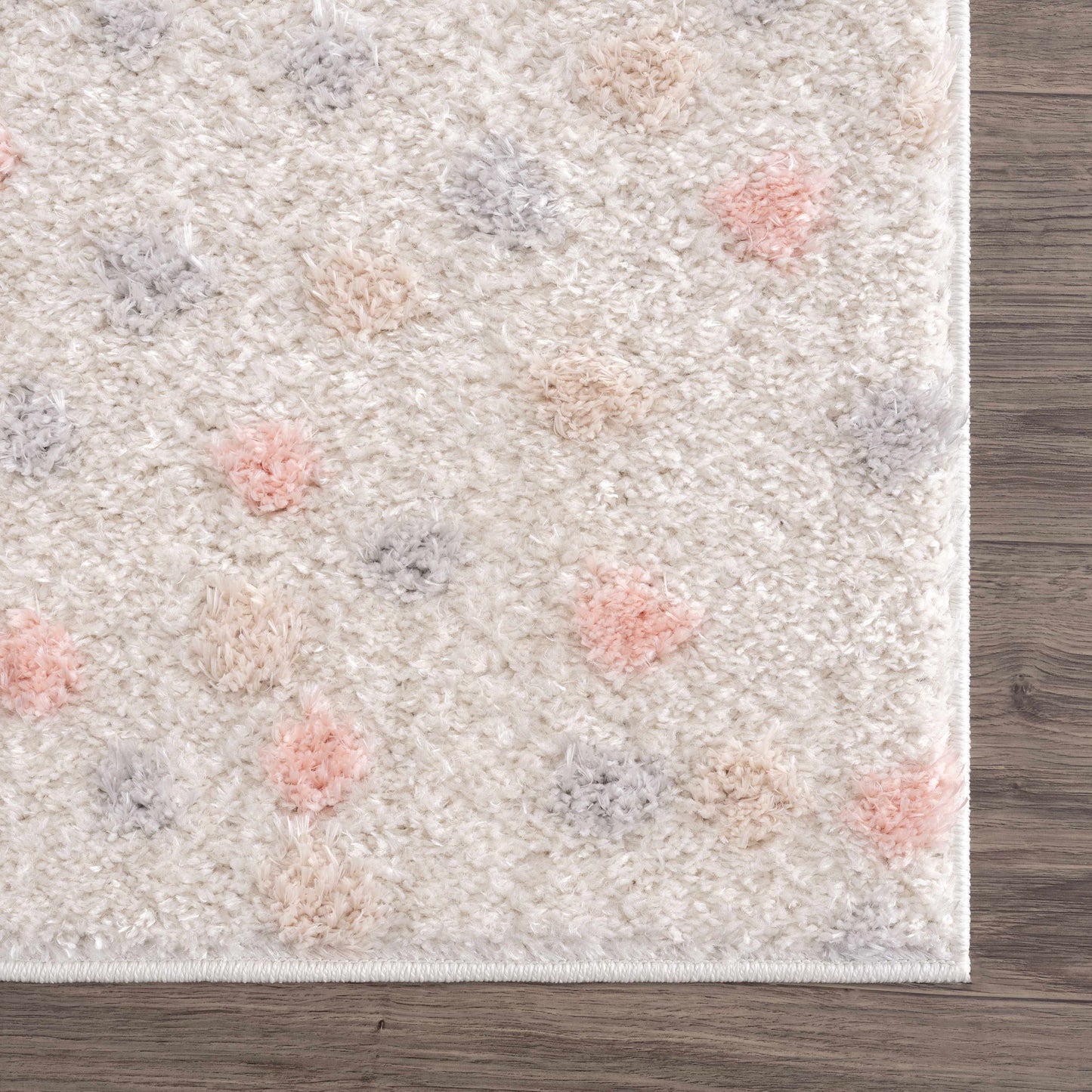 Pink Cream Dotted Area Rug - Stylish Cozy Home Décor