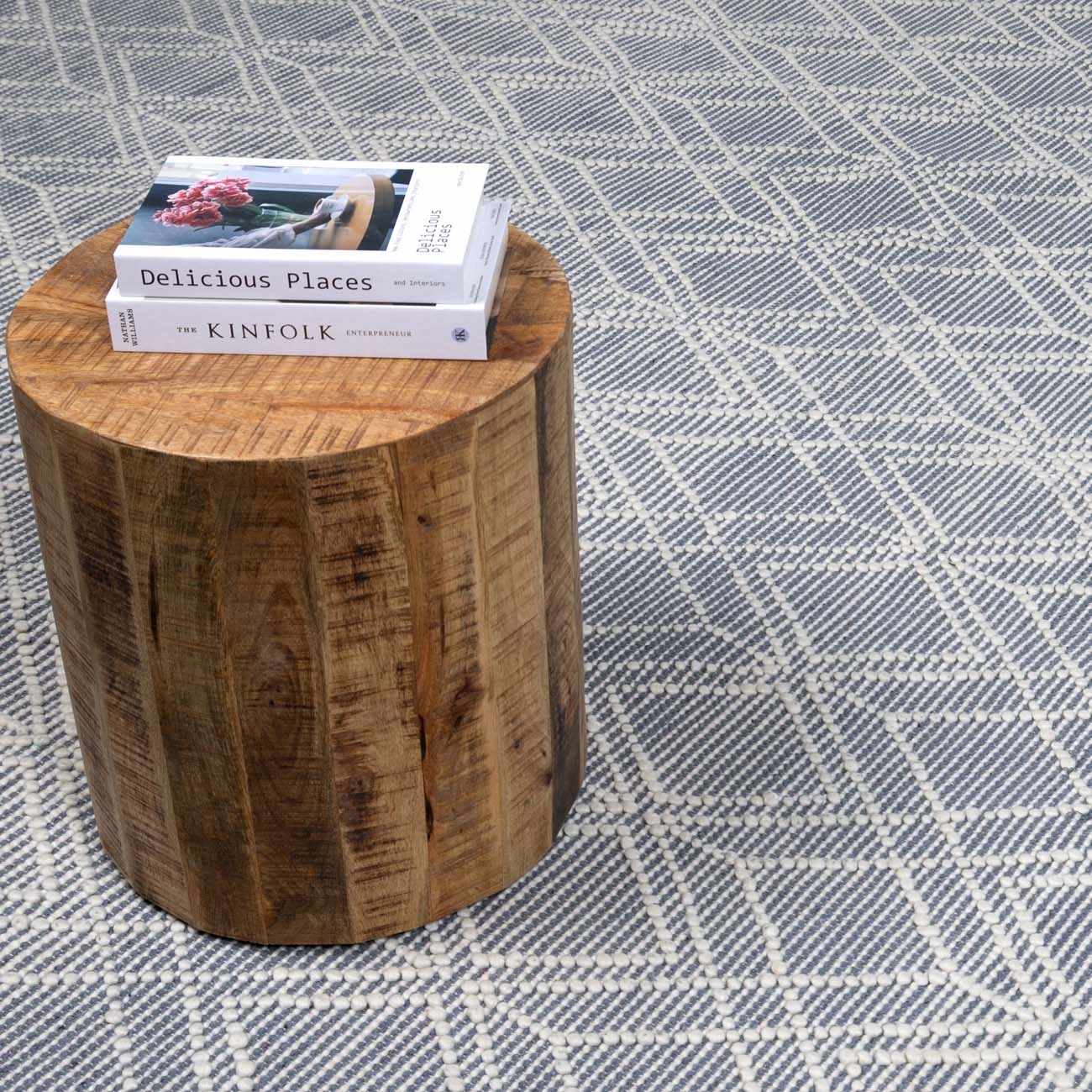 Ramsbury Denim Blue Wool Area Rug - Soft Durable Stylish Home Accent