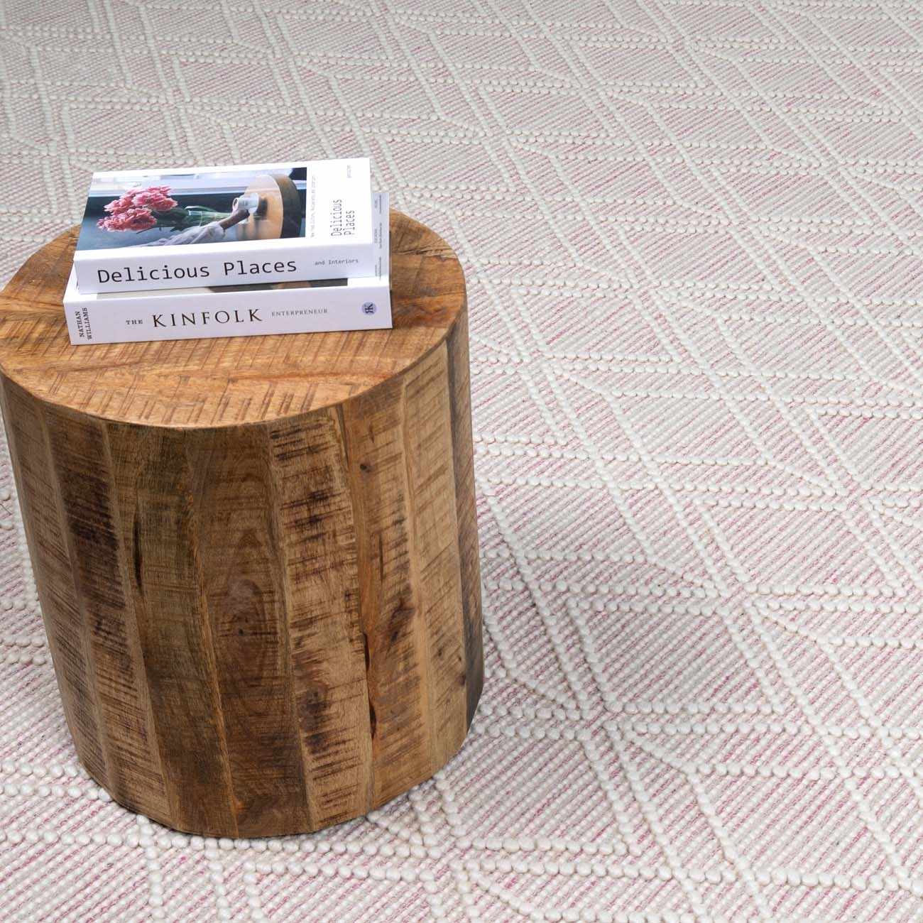 Soft Pink Wool Area Rug - Cozy Stylish Home Décor