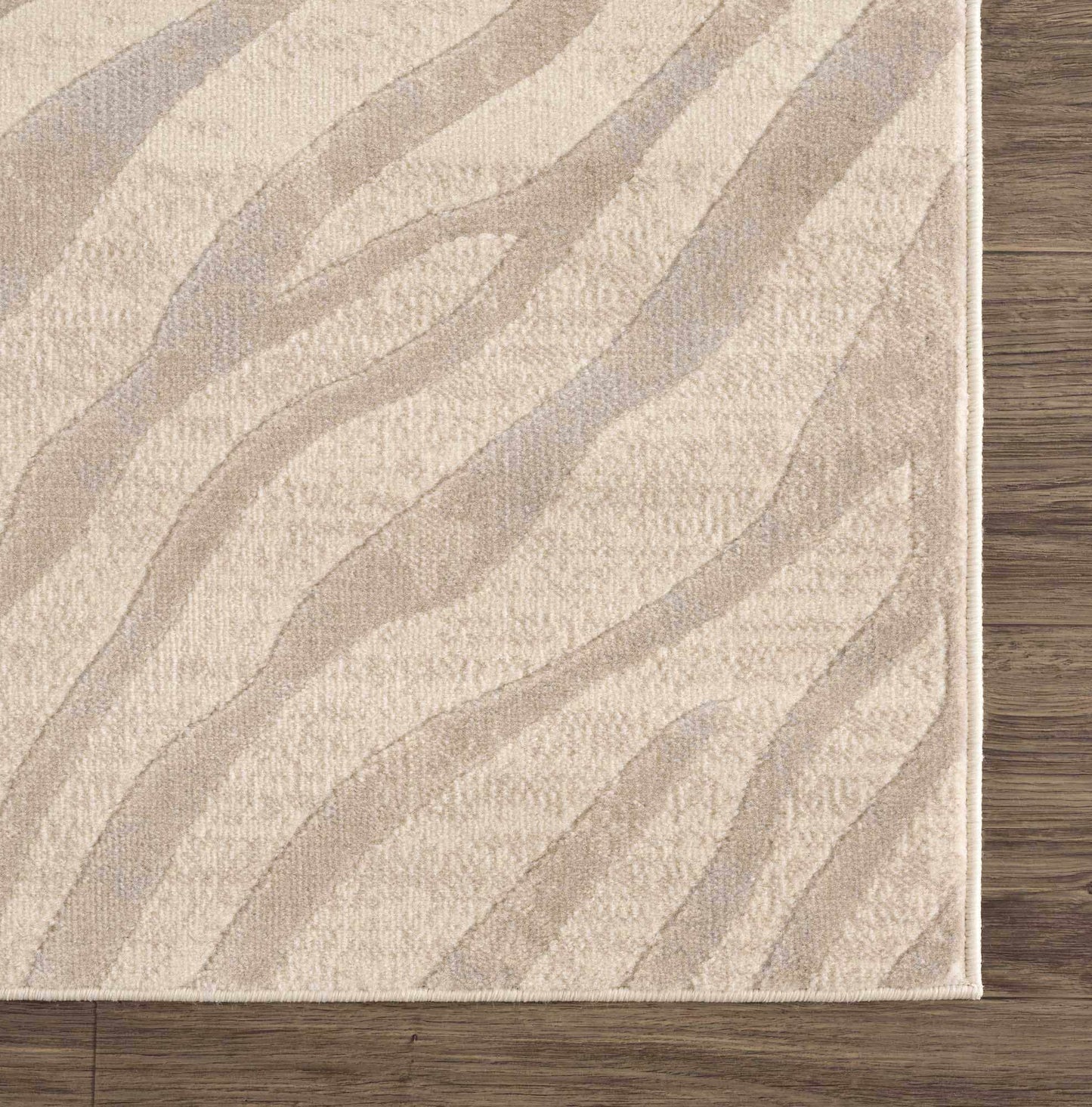 Beige Zebra Print Area Rug - Stylish Modern Manteca Design