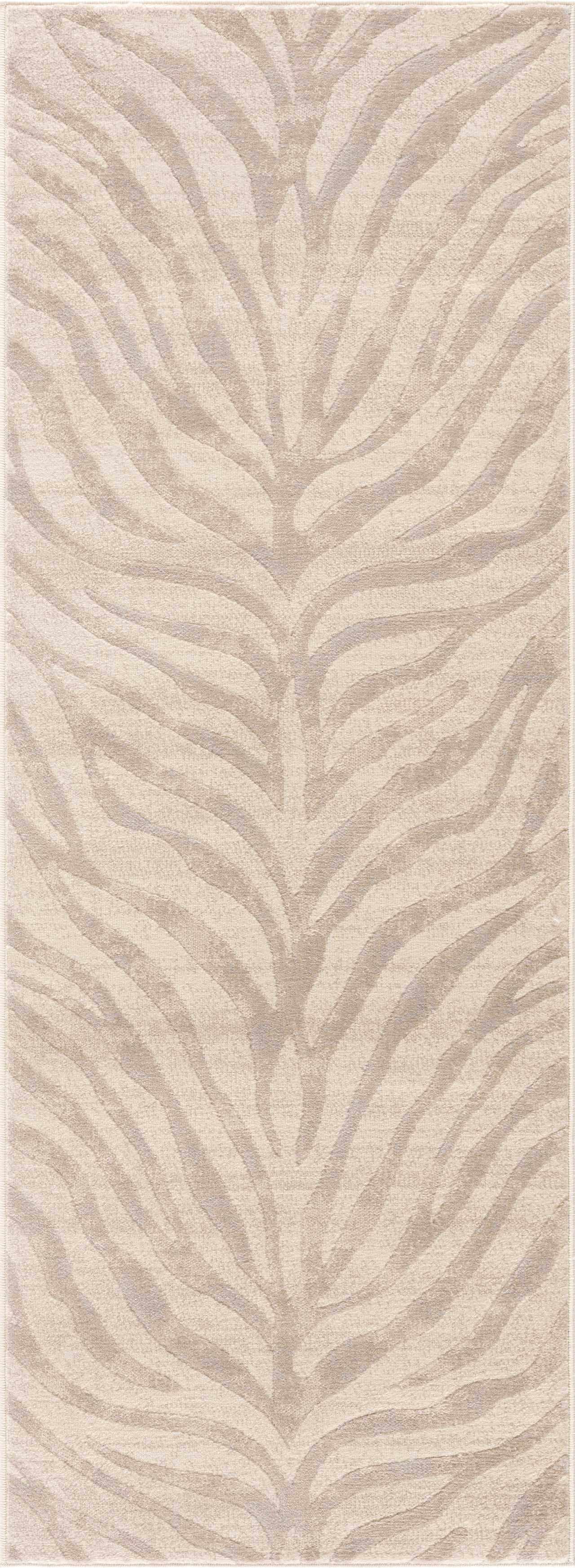 Beige Zebra Print Area Rug - Stylish Modern Manteca Design